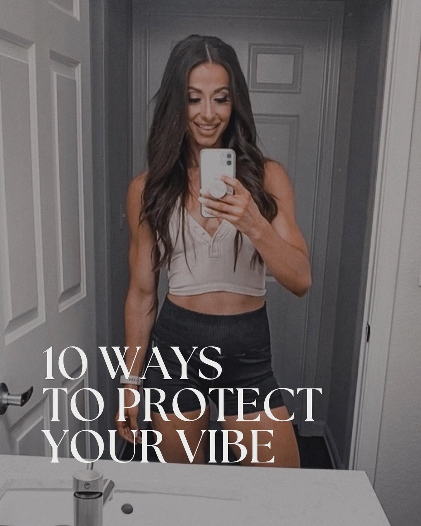 The TEN commandments of PROTECTING your VIBE ✨ /// 

1. make self care a priority 

2. stay loyal to your intuition 

3. let go of things you can&rsquo;t control 

4. stop placing yourself below others 

5. keep your faith larger than your fears 

6.