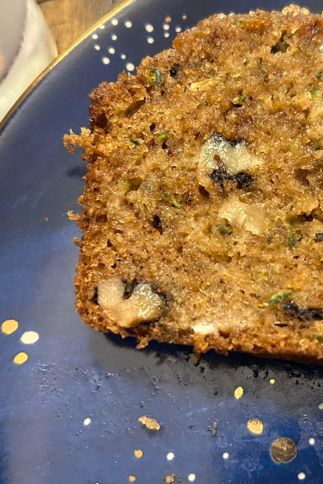 "A nutty heart shows up in a sliced piece of zucchini bread atop a starry night sky plate." - Brittny Goodsell of Washington