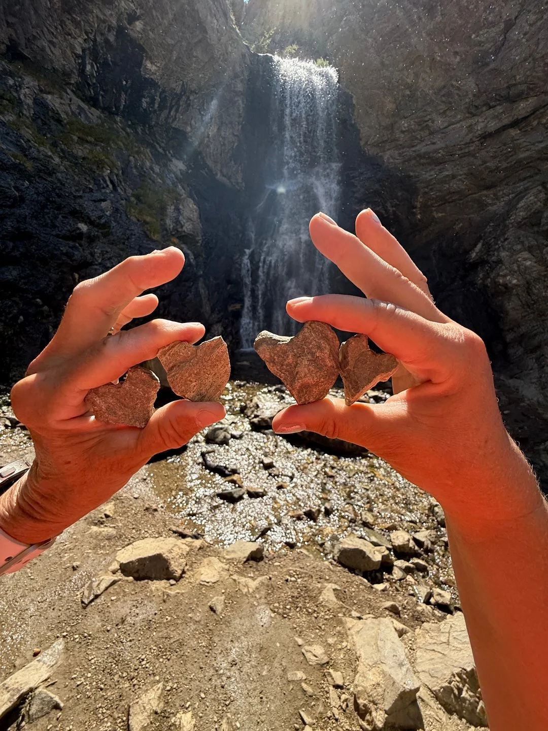 My mom and I found heart rocks on the way to Adams Canyon Waterfall in Utah.