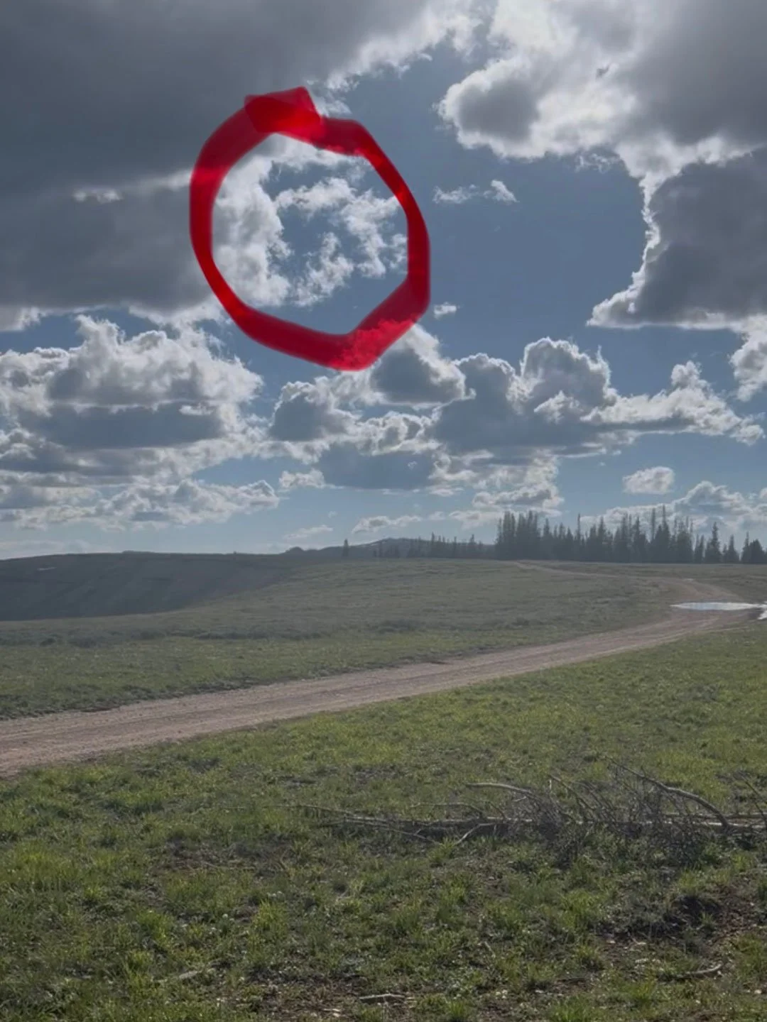 "My brother went up to my dad‘s favorite hunting spot. I took this photo from a video he sent. My little girl immediately saw a heart in the clouds." - Julie Farley Majoue of Utah