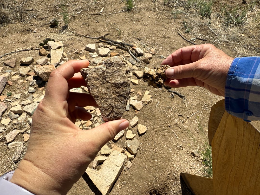 We added heart rocks to a display at the beginning of the Embudito Trail in Albuquerque.