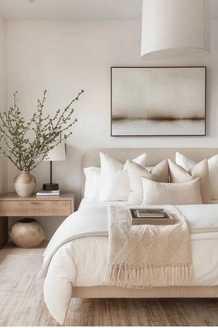 Modern organic bedroom ideas featuring natural materials, neutral colors, and non-toxic design elements