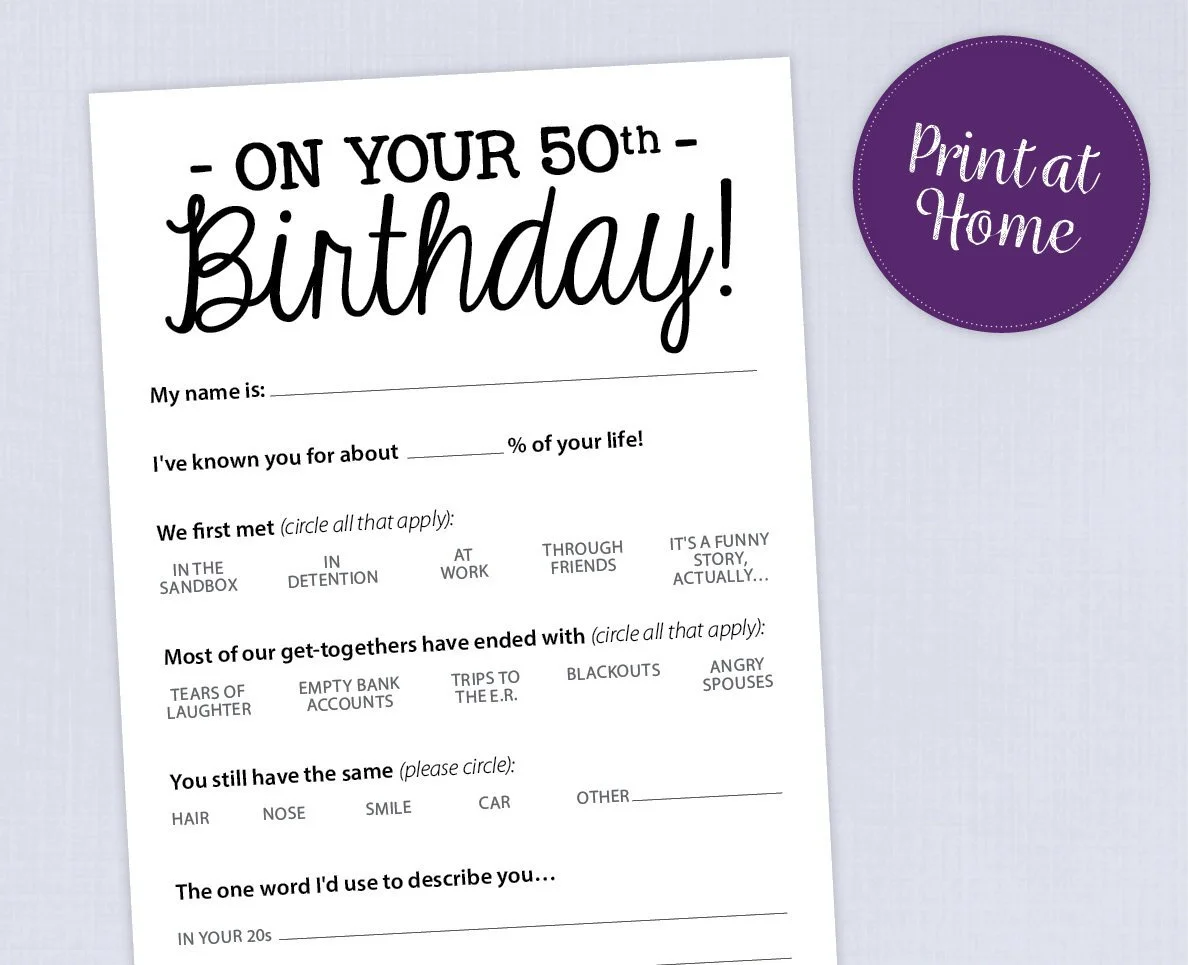 50th Birthday Party Game Card, Funny Milestone Printable PDF — Erin Murphy Design 50th-birthday-party-game-card-funny-milestone-printable-pdf-erin-murphy-design