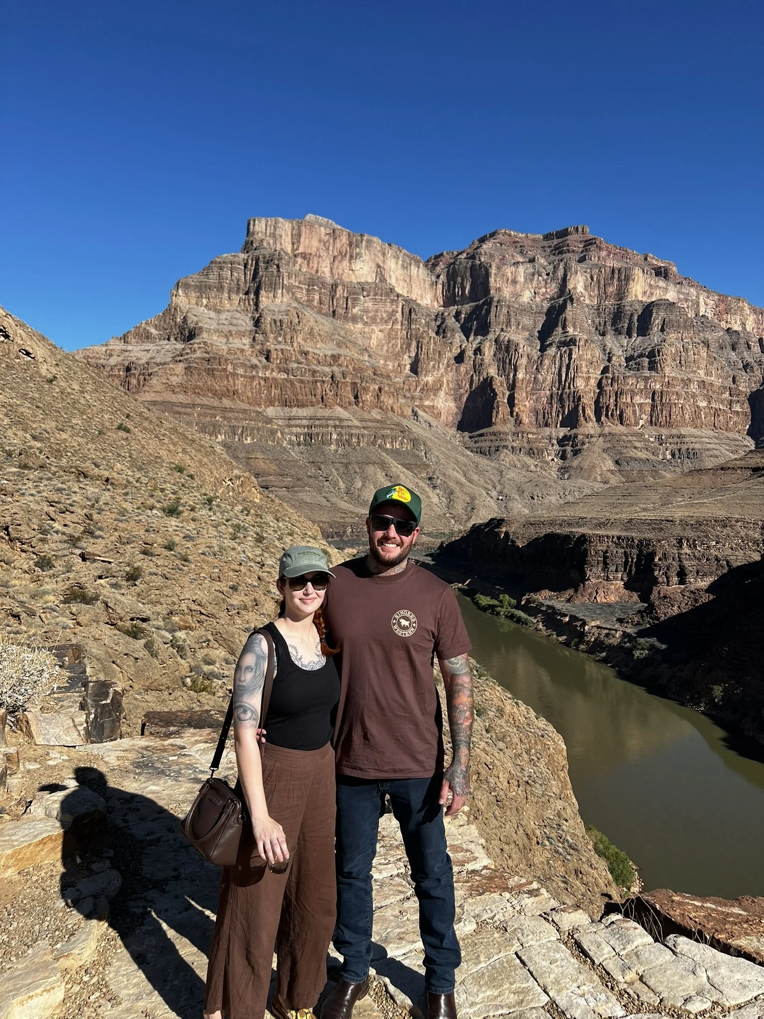 Rochelle and her husband James at the Grand Canyon.