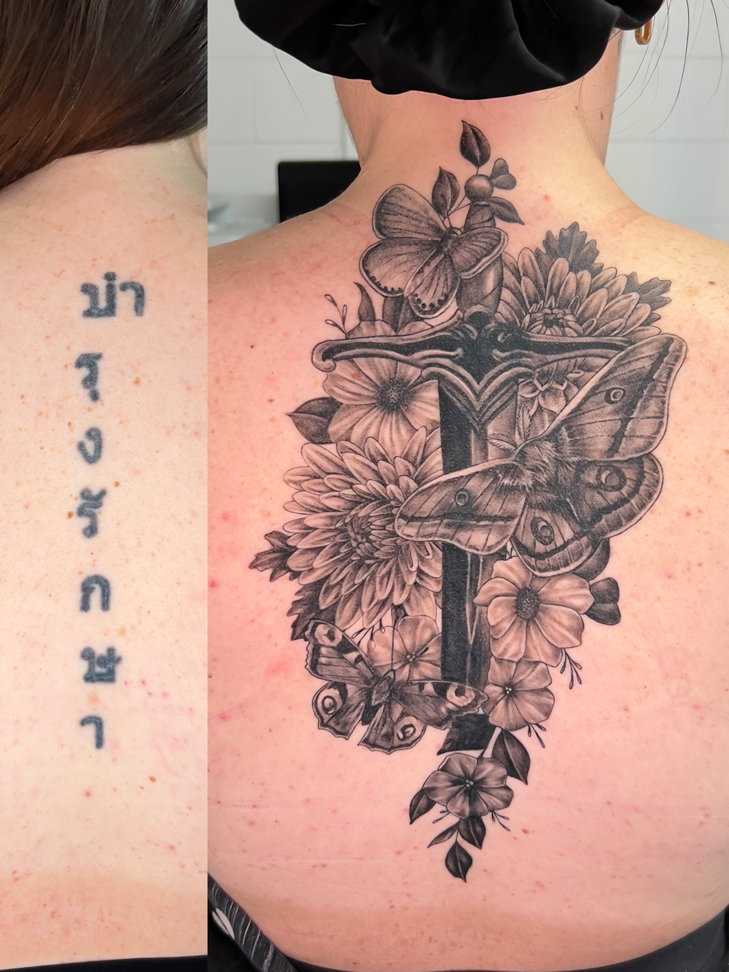 2025 - tattoo cover up, black and grey