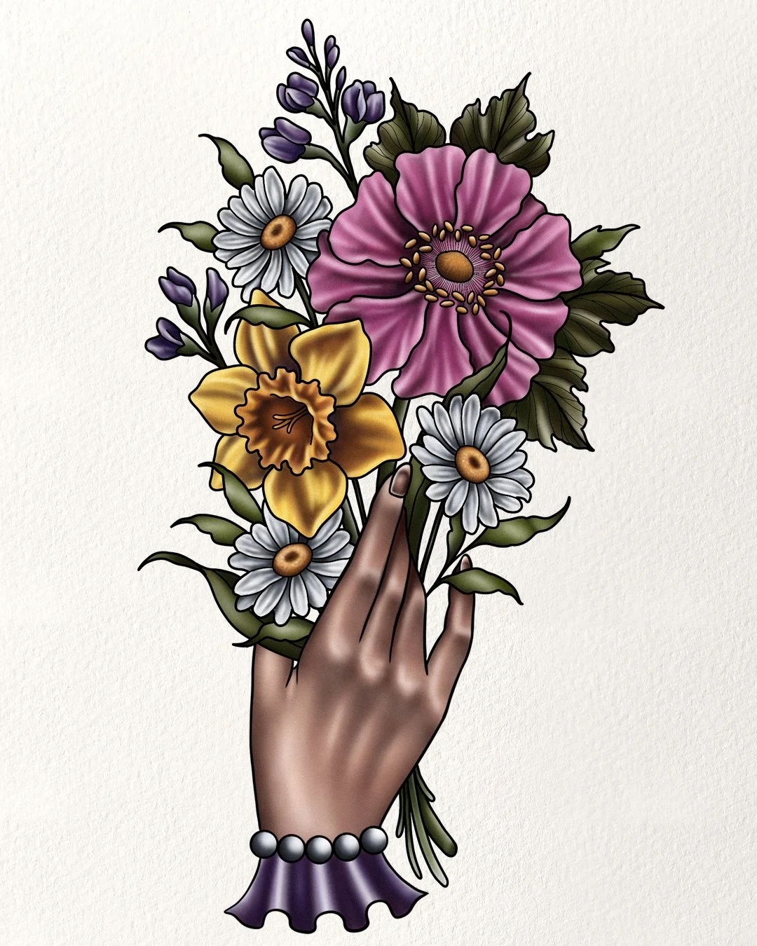 Available Design: Floral Hand