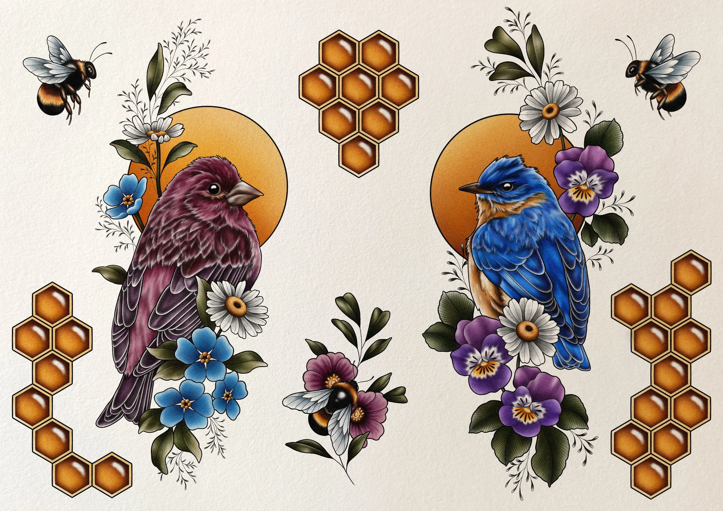 Available Design - 'The Birds & The Bees'