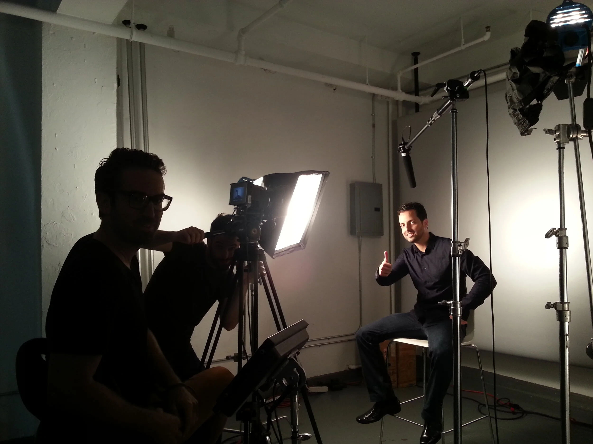 George Stroumboulis on site for the filming of the OneGreece campaign in New York.