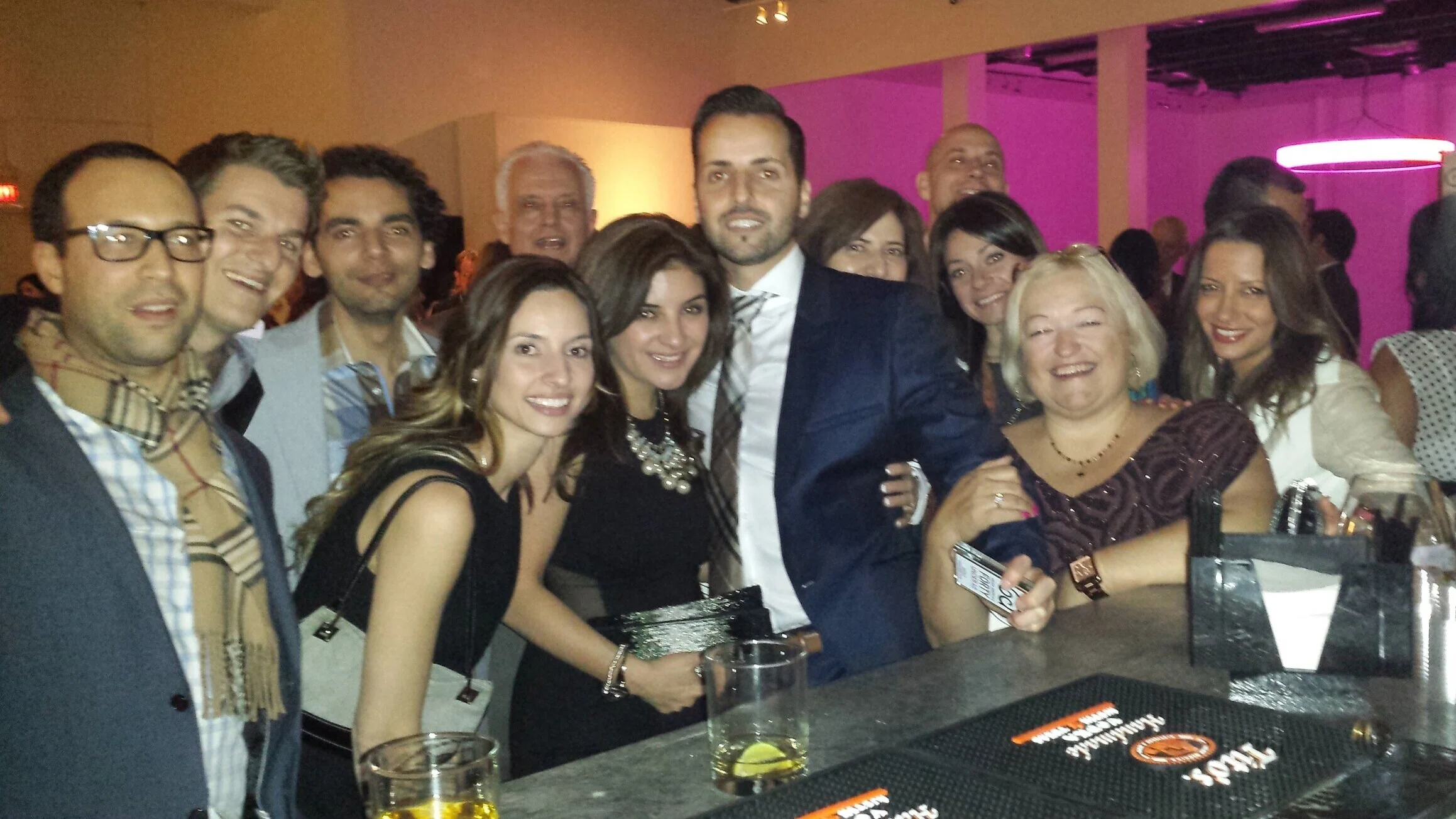 George celebrating with his close friends and family in Toronto, Ontario.