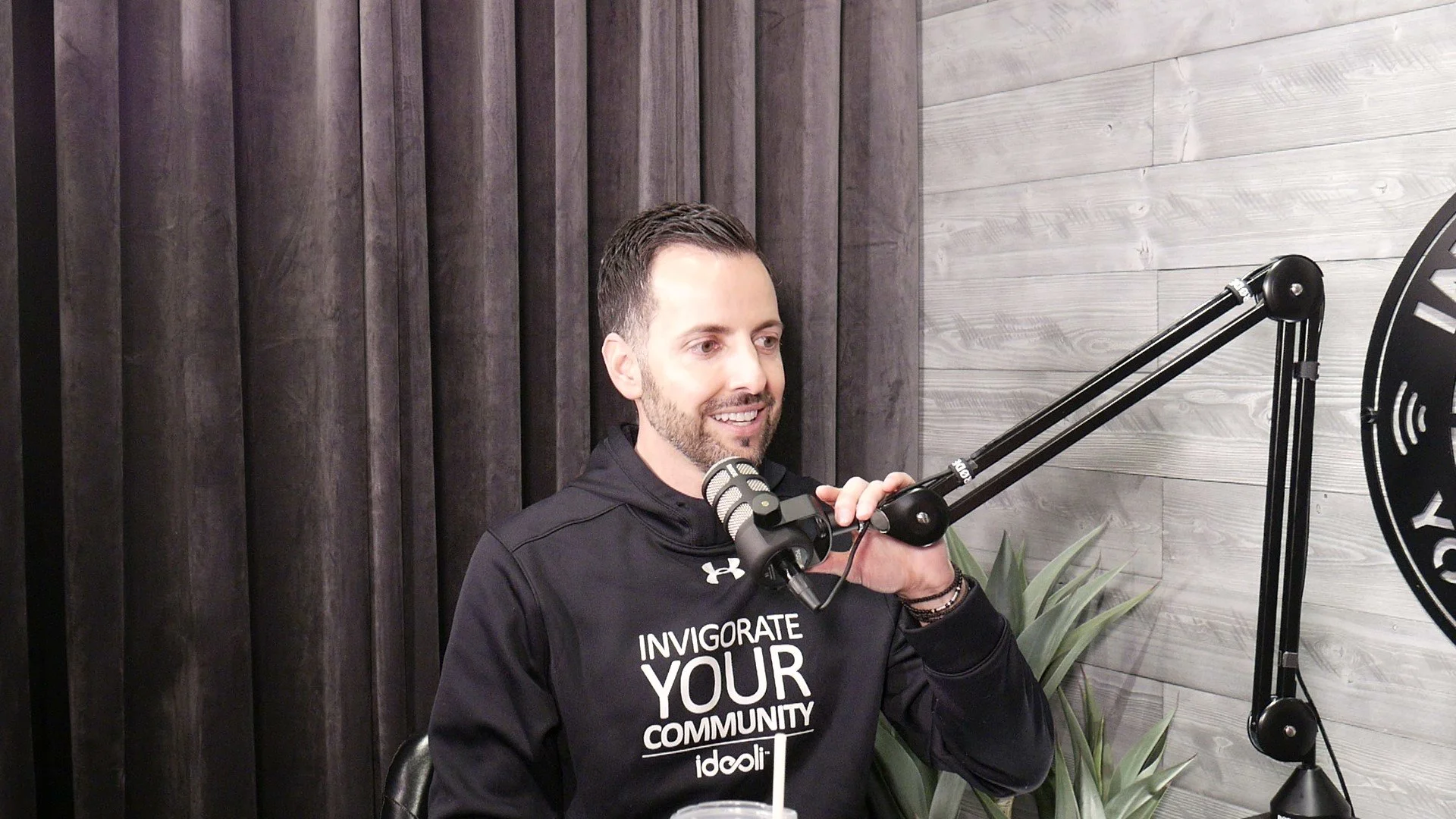 George Stroumboulis chatting with Jason G. at the studio in Newport Beach, California.