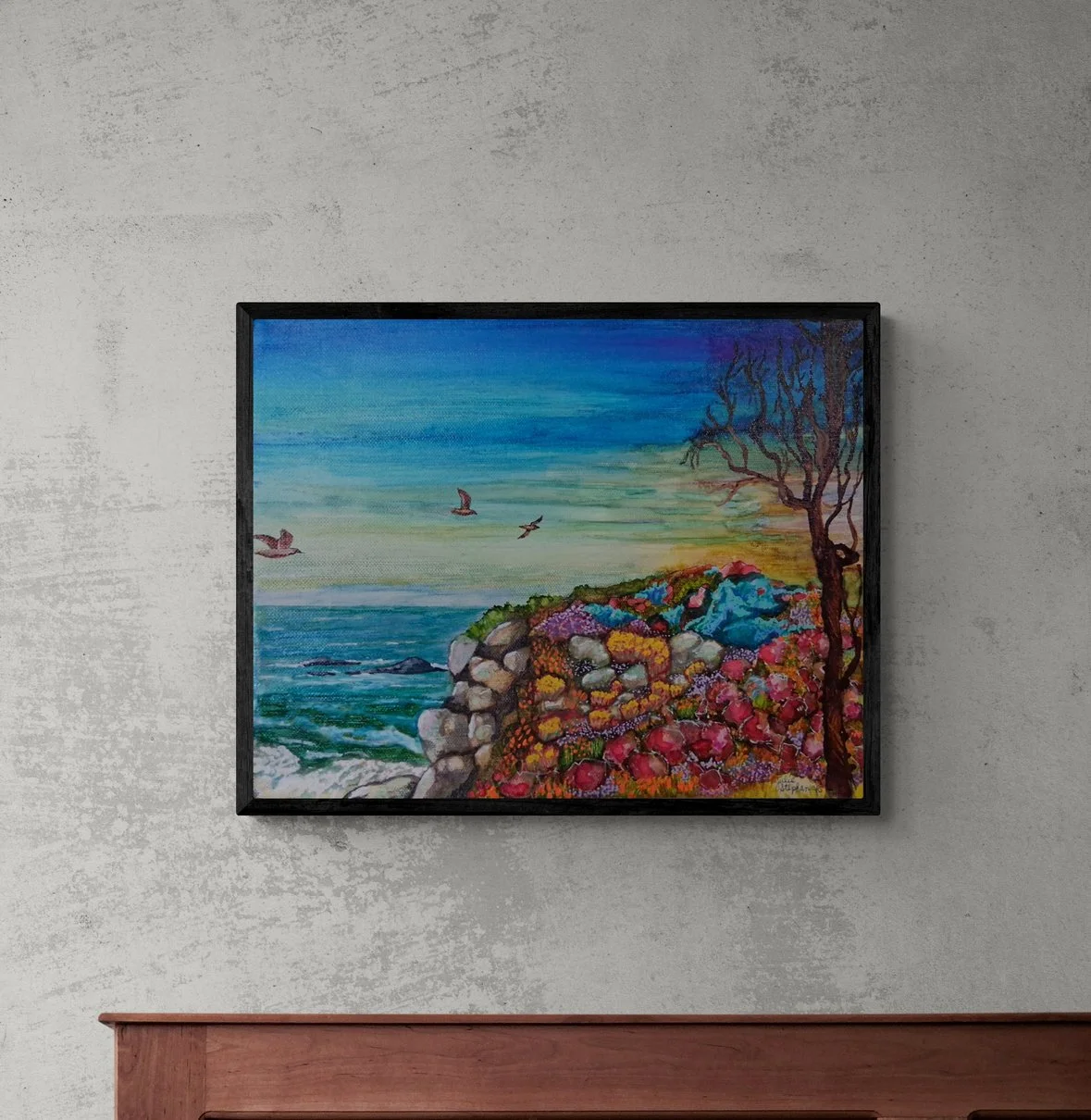 Framed Organic Harmony on wall