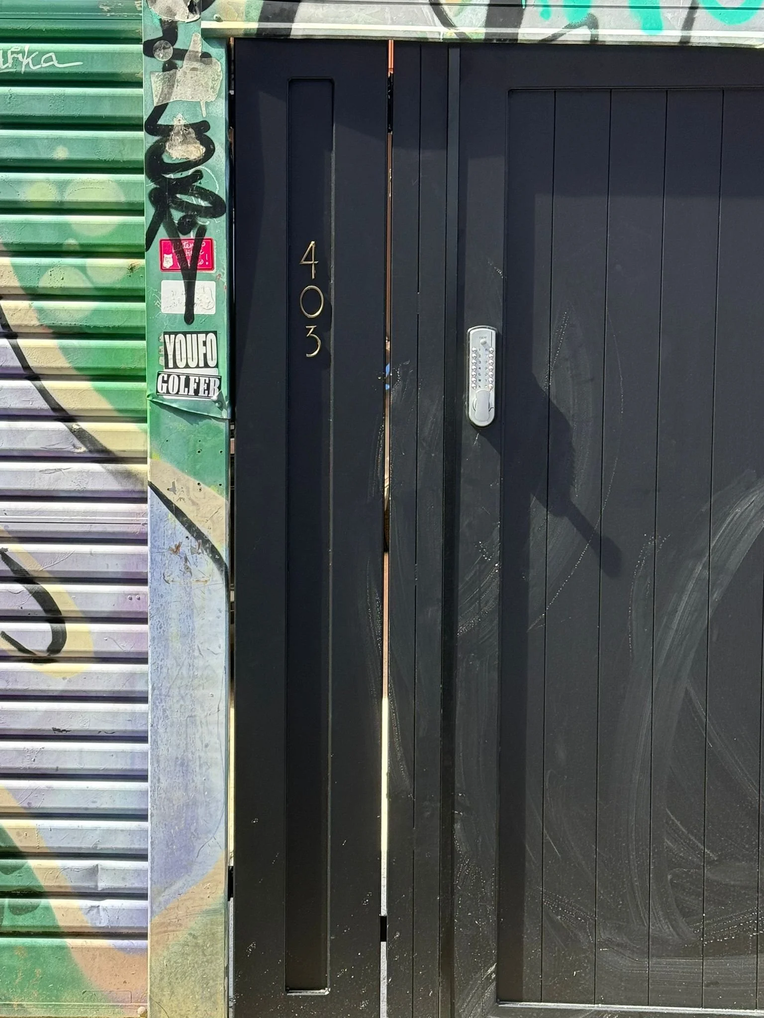 Street entrance to Brunswick Street Fitzroy multi-use property