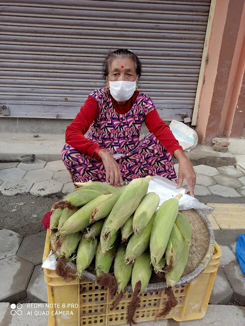 A street trader in Kathmandu
