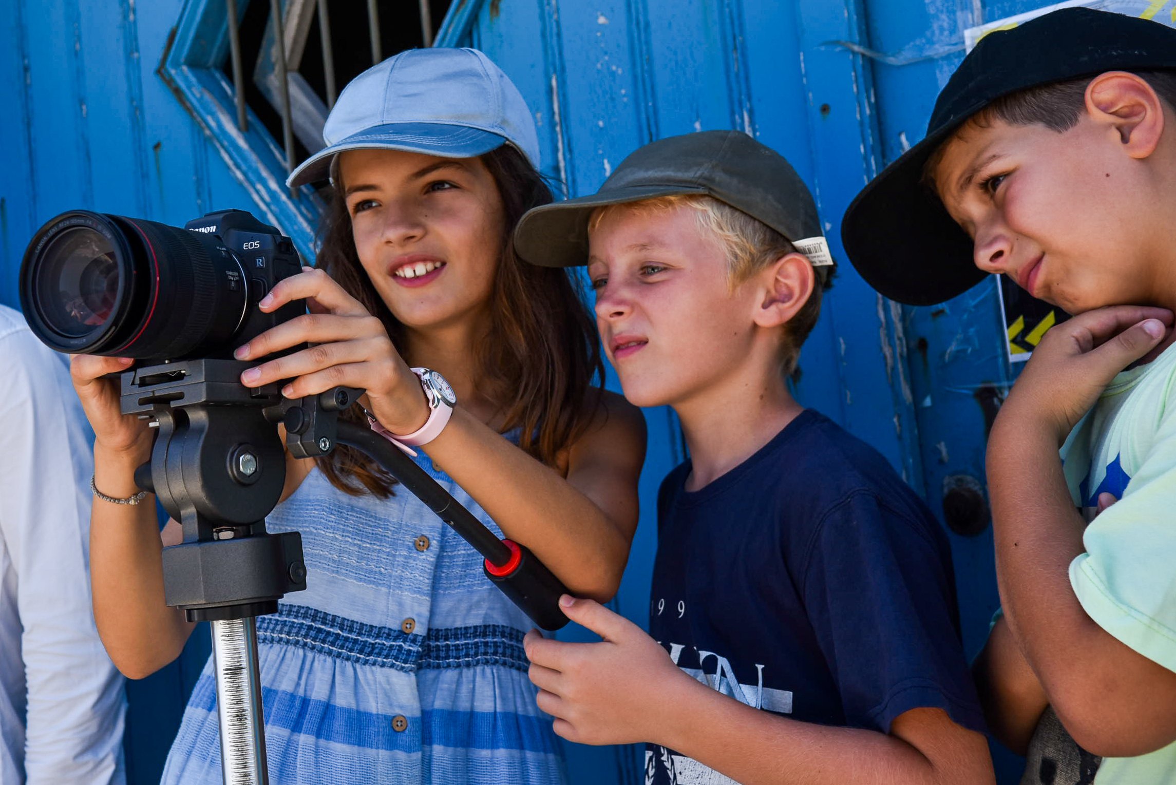 Children learn the ins and outs of making a film.