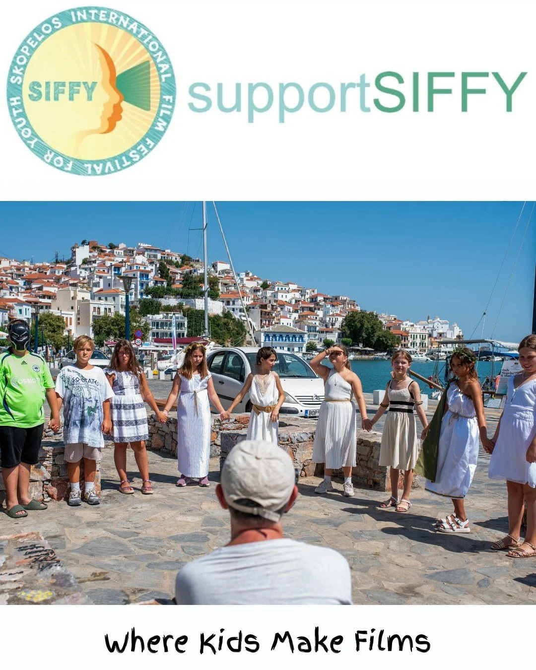 WHAT IS SIFFY?
In the past fourteen years, on the island of Skopelos, Greece, hundreds of local children aged 8 to 18 have worked with over seventy international filmmakers in small teams to create 153 films, which have been shown at international fi