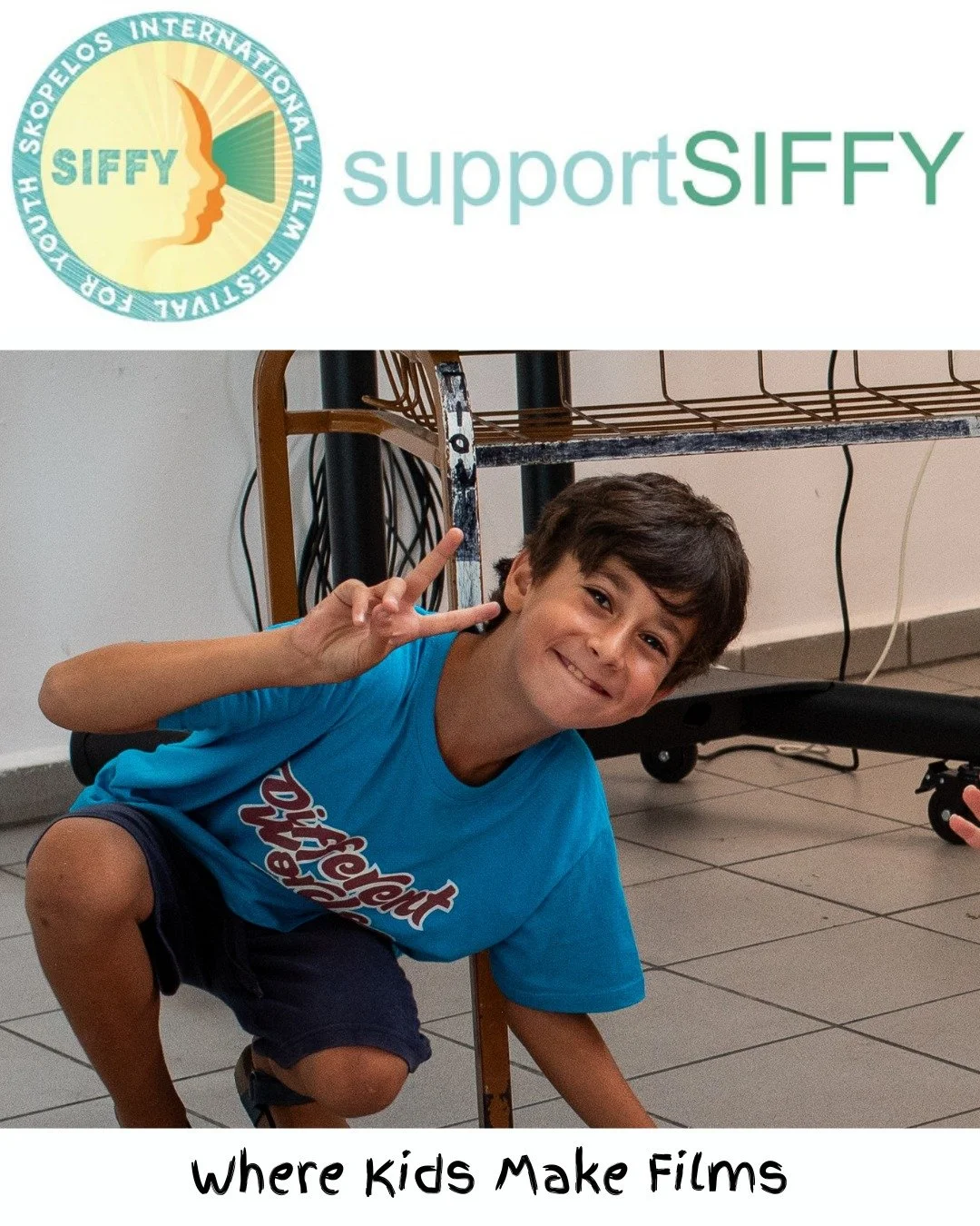 Another inspired SIFFY participant!  He's making a film with his team and wearing his t-shirt that says, &quot;Different Words, Same World.&quot; Teamwork, open-mindedness, learning, and creativity ... welcome to SIFFY!

Please think about donating t
