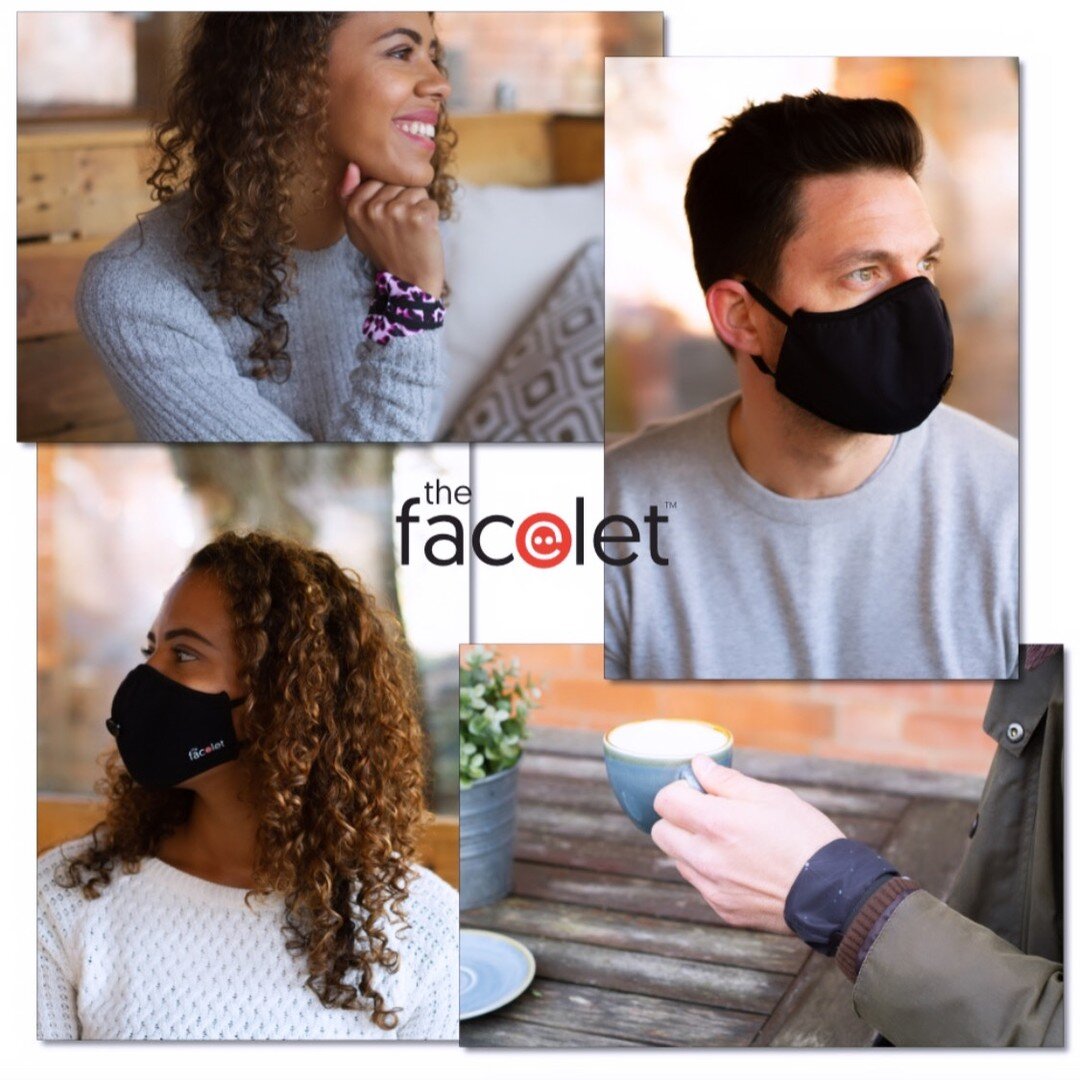 The only #facemask that can be safely &amp; conveniently stored on your wrist for when you need it! On offer now, use code 3FOR15 at checkout. #BeStylish #BeProtected #BePrepared #wearamask #staysafe #thefacelet