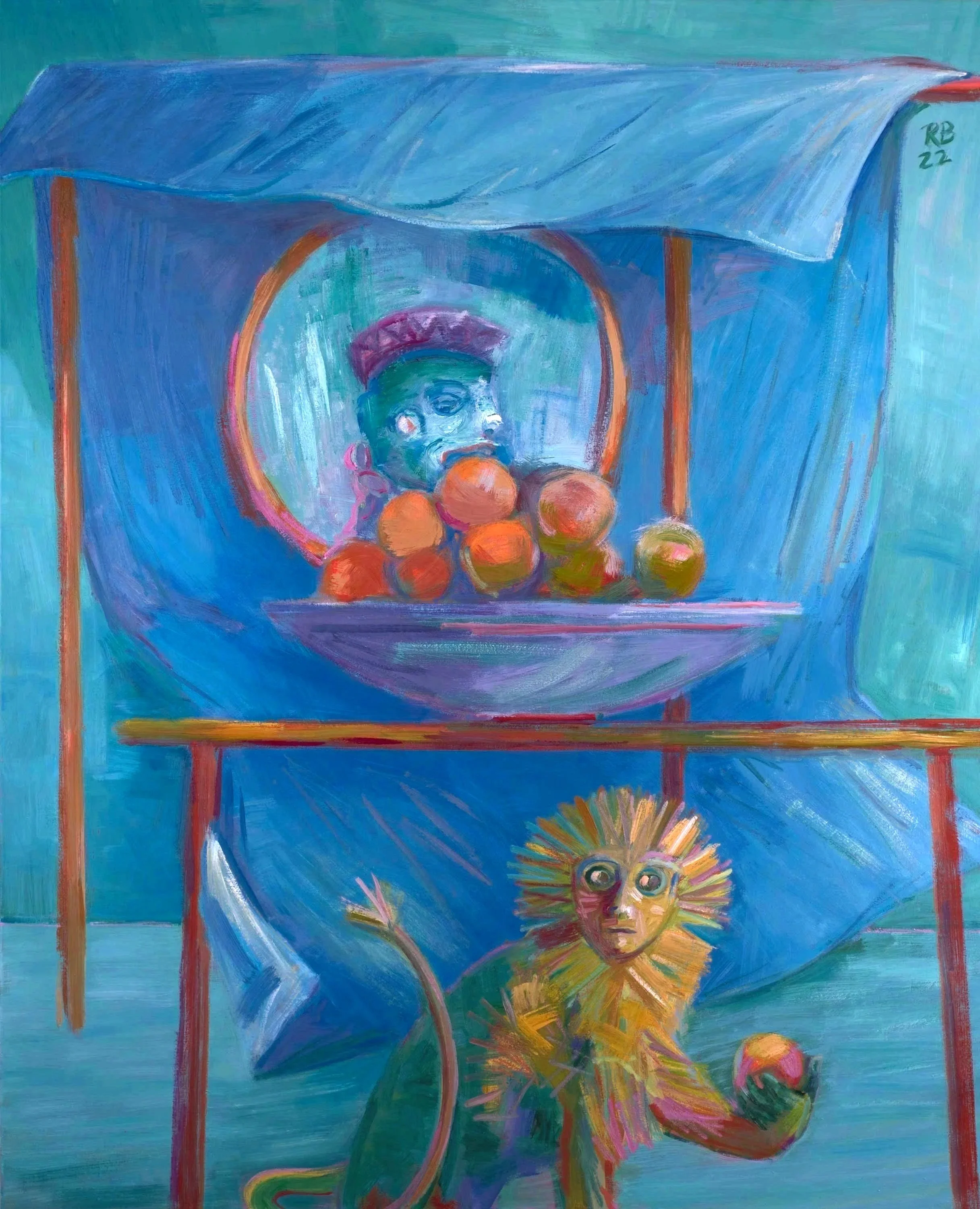 "Big Still Life with Oranges", 2022, oil on canvas, 137×111cm, CHF 4500.-