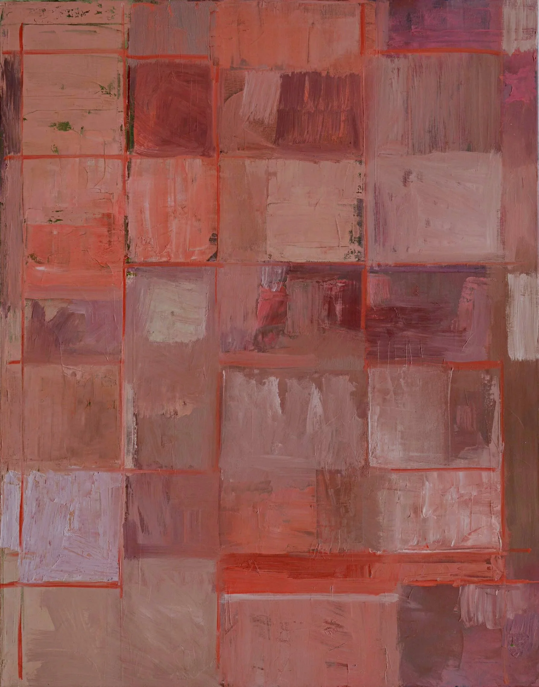 "Purples and pinks, checkered", 2011, oil on canvas, 130×102cm, CHF 3400.-