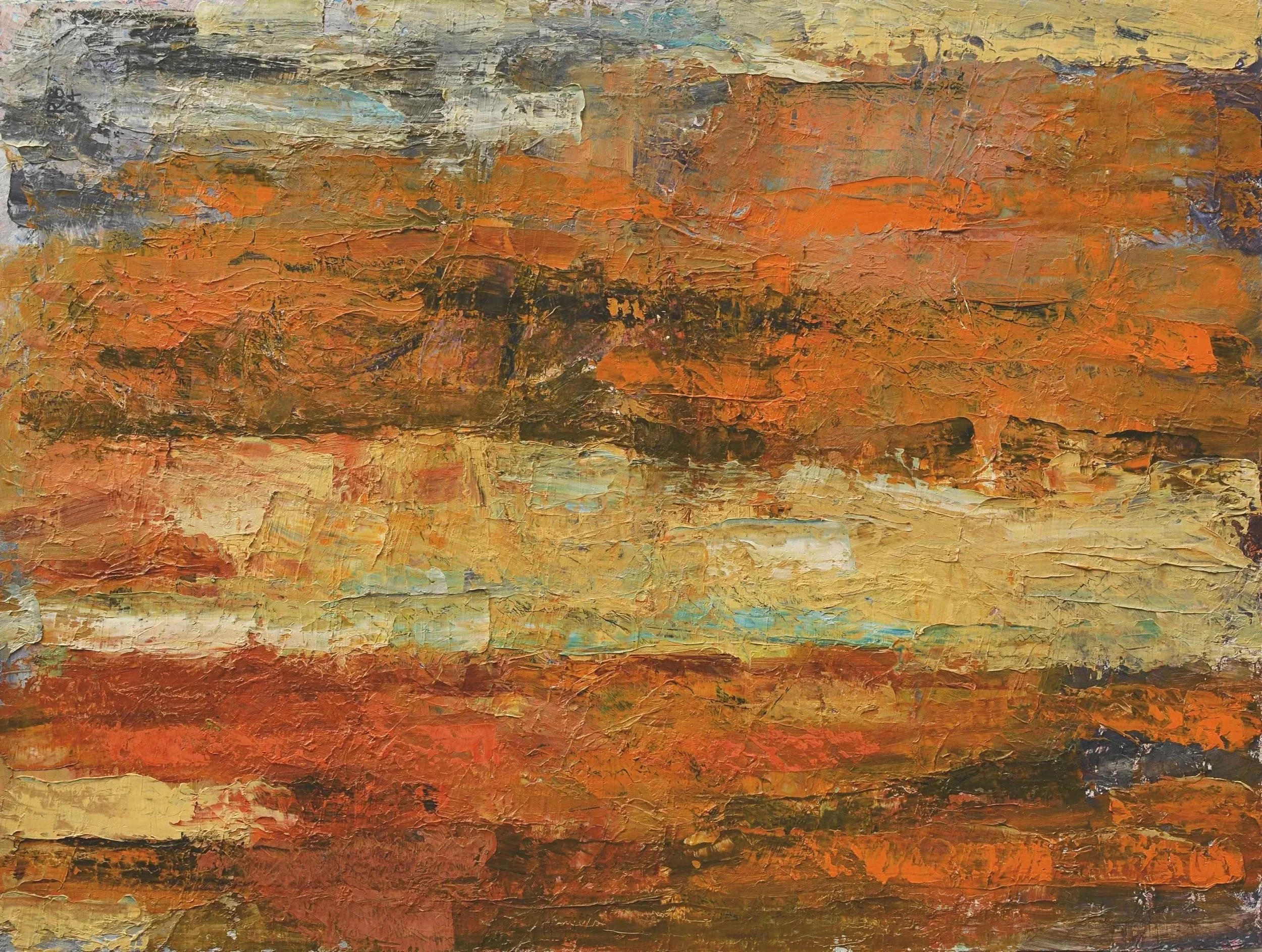 "Orangemauveicy", 1994, oil on canvas, 90×120cm, private collection, Switzerland