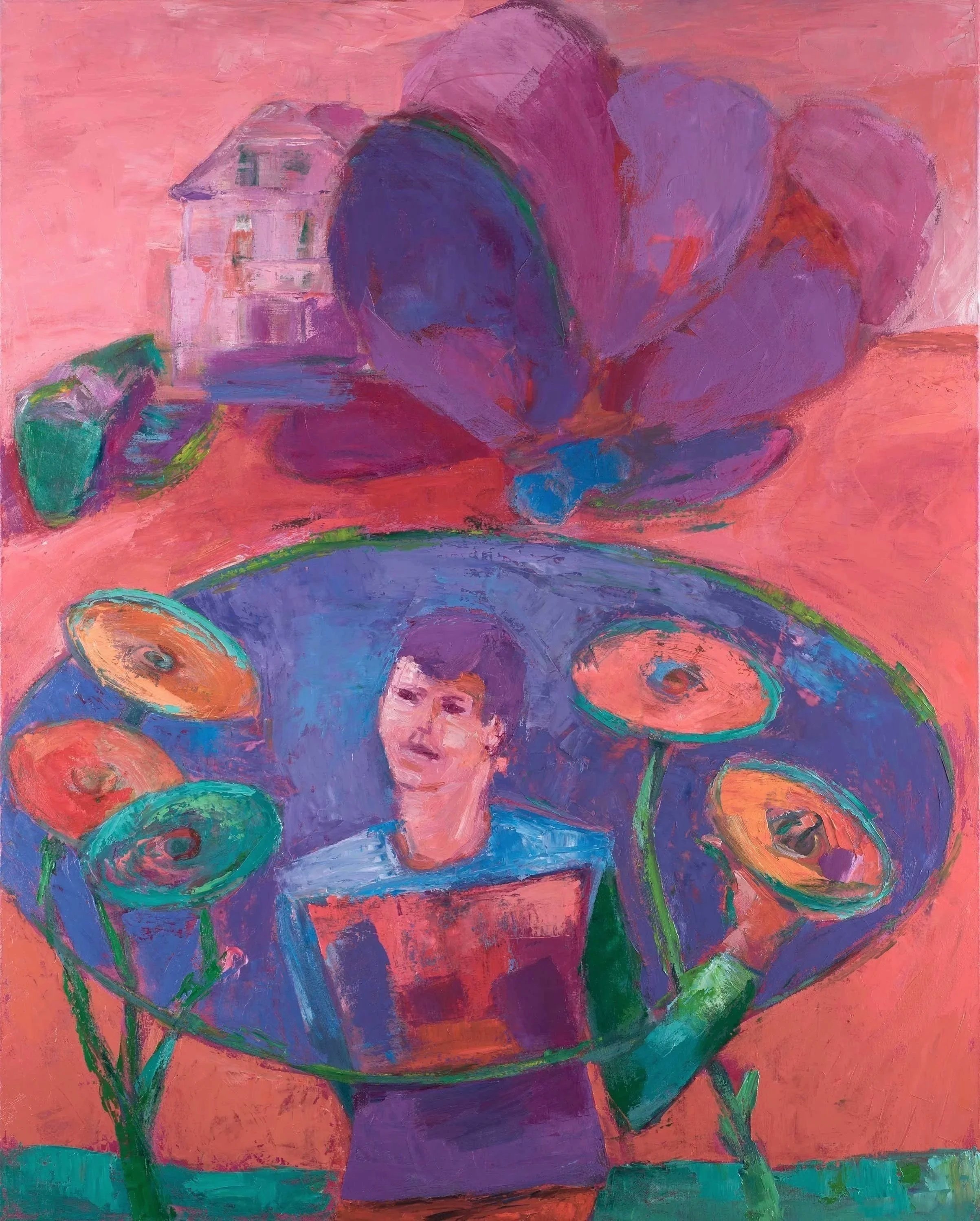 "1963, and the beat comes on", 2023, oil on canvas, 100×80cm, collection of the artist