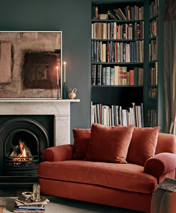 Traditional Dark Green Living Room Interior Design Inspiration And ...