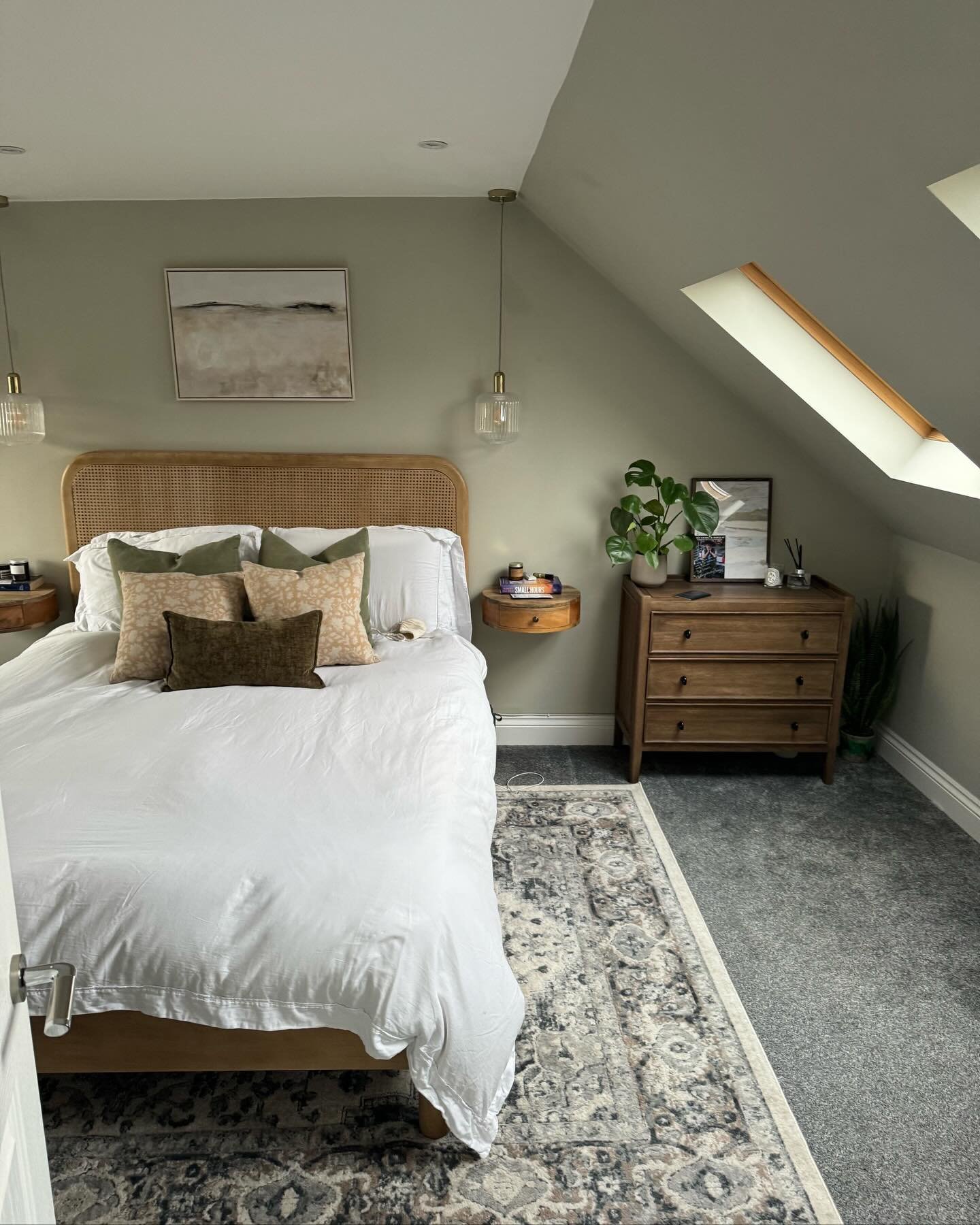 How amazing does our customers loft master bedroom look?! The room has been completely transformed into a cosy sanctuary. Don&rsquo;t forget to swipe for the before photos! 👉 

Here&rsquo;s some info about this project👇

The room had challenges tha