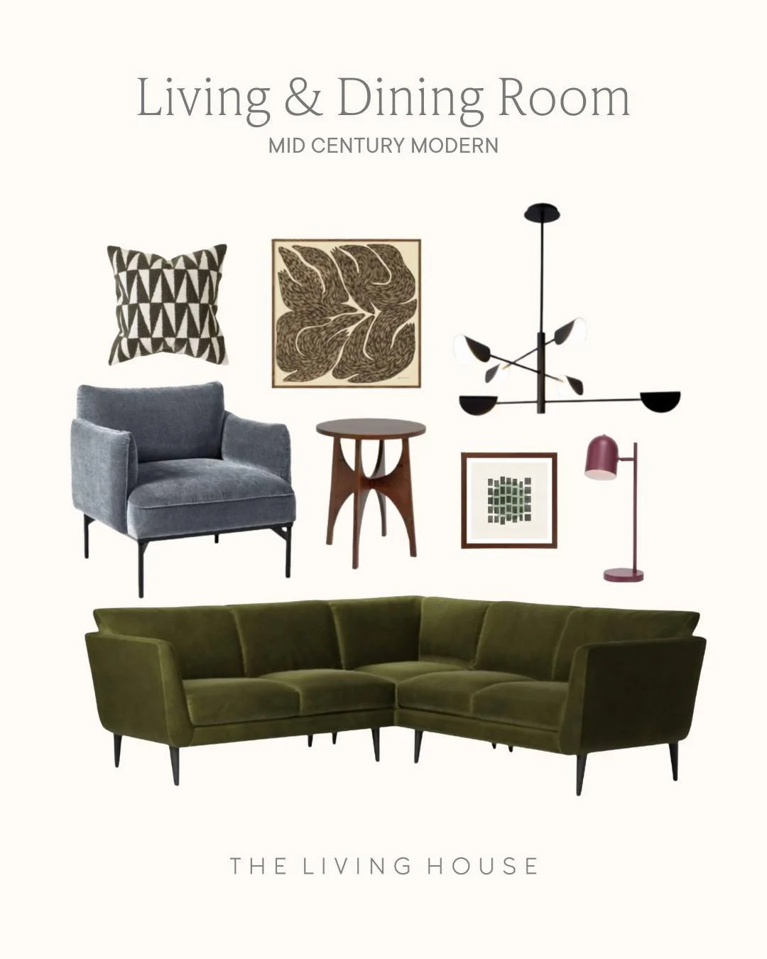 ✨ Project Spotlight: Mid-Century Modern Living &amp; Dining Room ✨

We loved creating this inviting and multifunctional space, a stylish blend of living, dining, and home office areas designed for comfort and everyday living. Here&rsquo;s what makes 