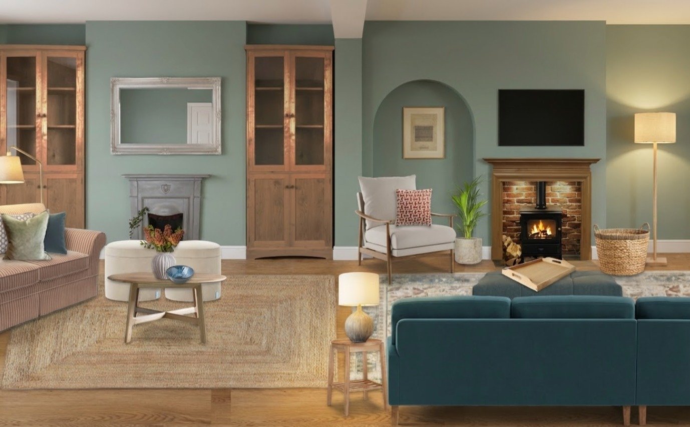 Here&rsquo;s a peek at one of our latest living room designs - brought to life with an Al visualisation 🤩

Swipe to see the visual we created, before we asked Al to create a render with our design. ➡️

But let&rsquo;s be clear: this isn&rsquo;t an A