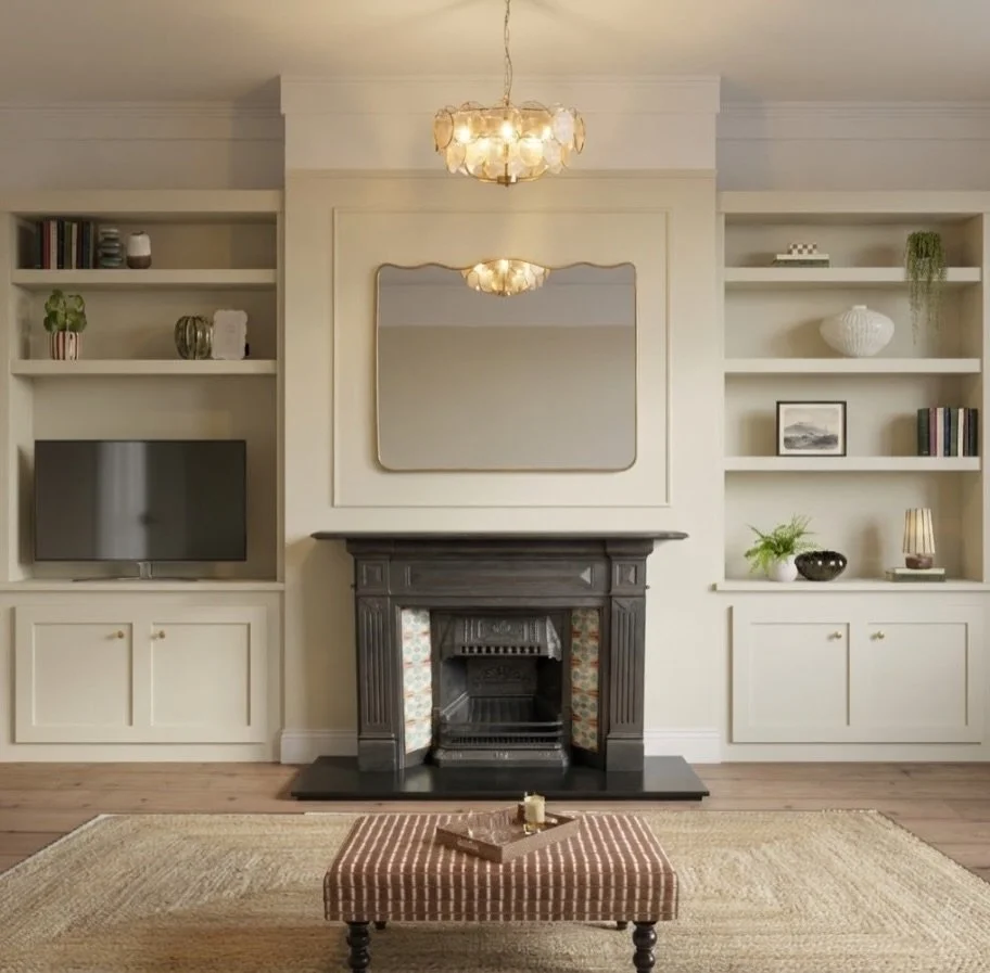 Feeling overwhelmed by your living room? Jenny was too. 

Her north facing space felt cold and uninspiring, and she wanted it warm, cosy, and family friendly with durable fabrics, smart storage, and a layout that works for every moment.

With our Sin