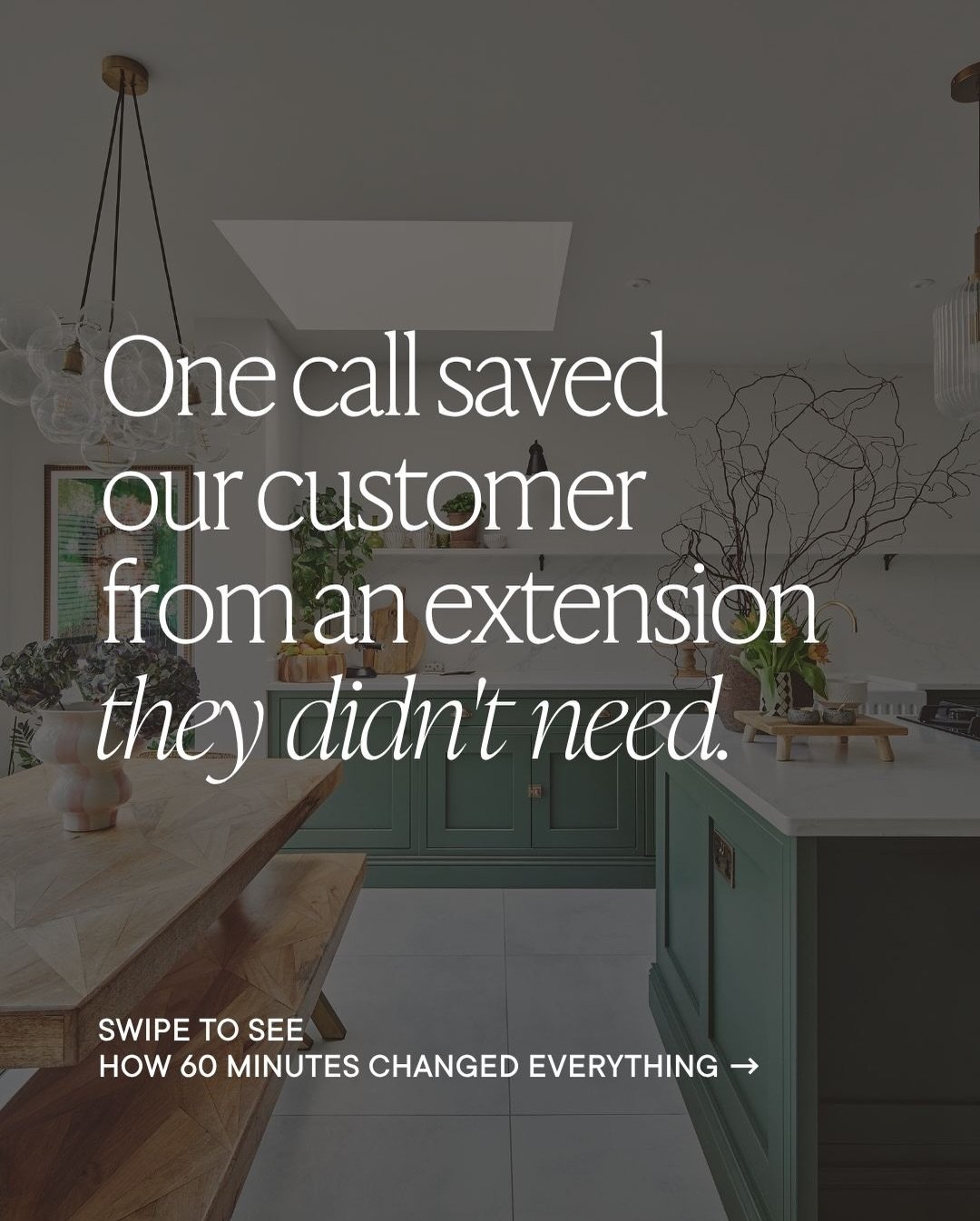 One call saved our customer from an extension they didn&rsquo;t need. 🏠

They came to us with plans forming and a budget ready to go. Convinced that building out was the only option.

In 60 minutes, Catherine and Becky helped them see their home com