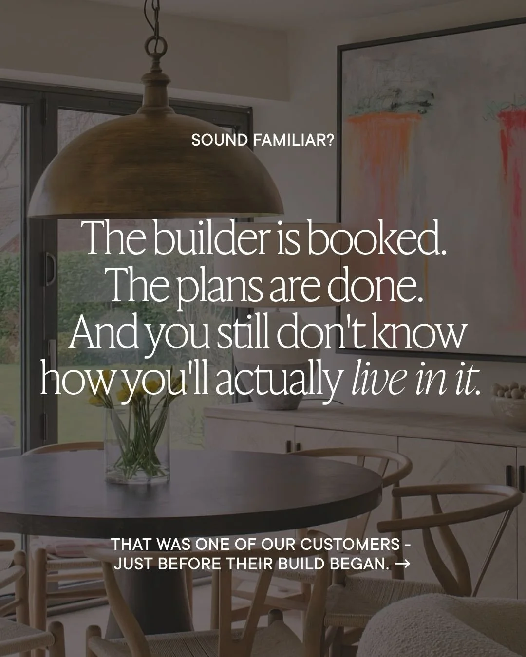 The plans were signed off.
The builder was booked.
And yet the biggest questions were still unanswered.

Where does the island go? How do you fit a dining table without it feeling cramped? What actually makes a space feel wow?

That&rsquo;s exactly w