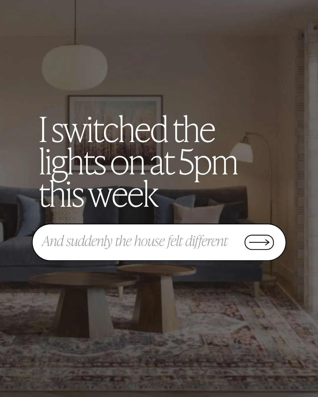 I switched the lamps on before dinner this week, and the whole house felt different. 💡

It got me thinking about a question worth asking of any room in your home: not whether it photographs well, not whether you've bought all the right things - but 