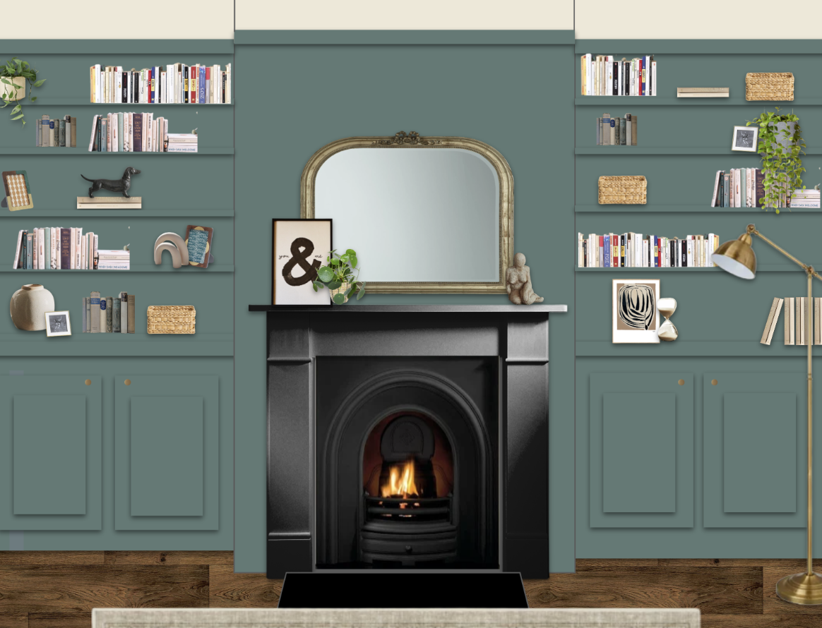 Traditional Dark Green Living Room Interior Design Inspiration And