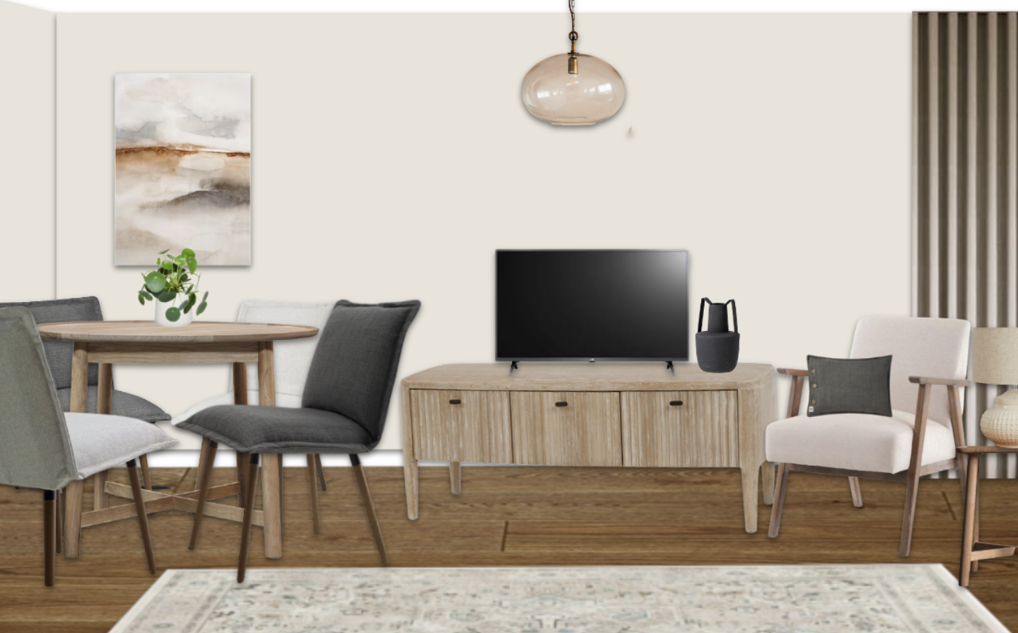 View of Open Plan Living Area In A New Build Apartment Interior Design ...