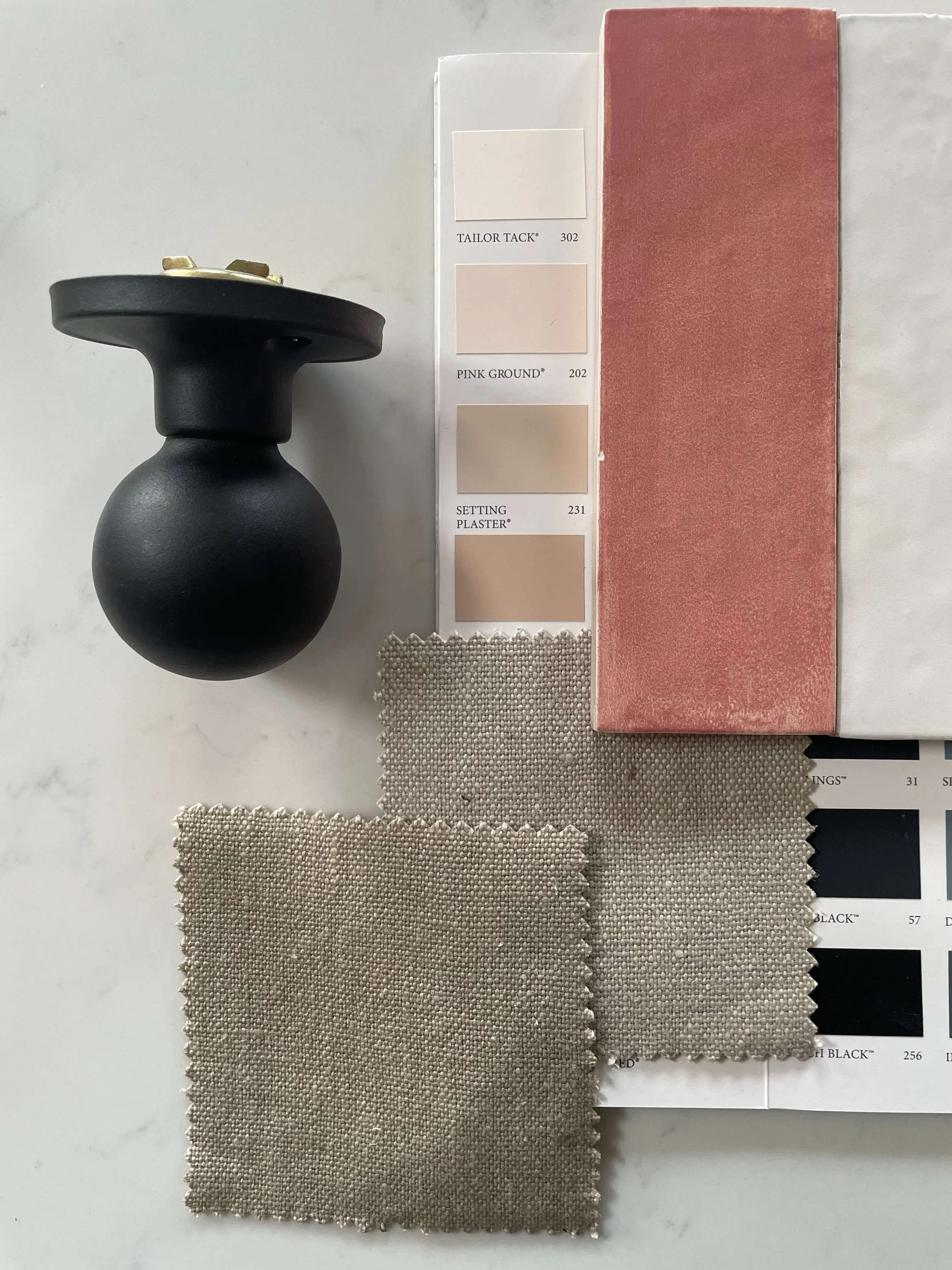 Kitchen tile samples and paint
