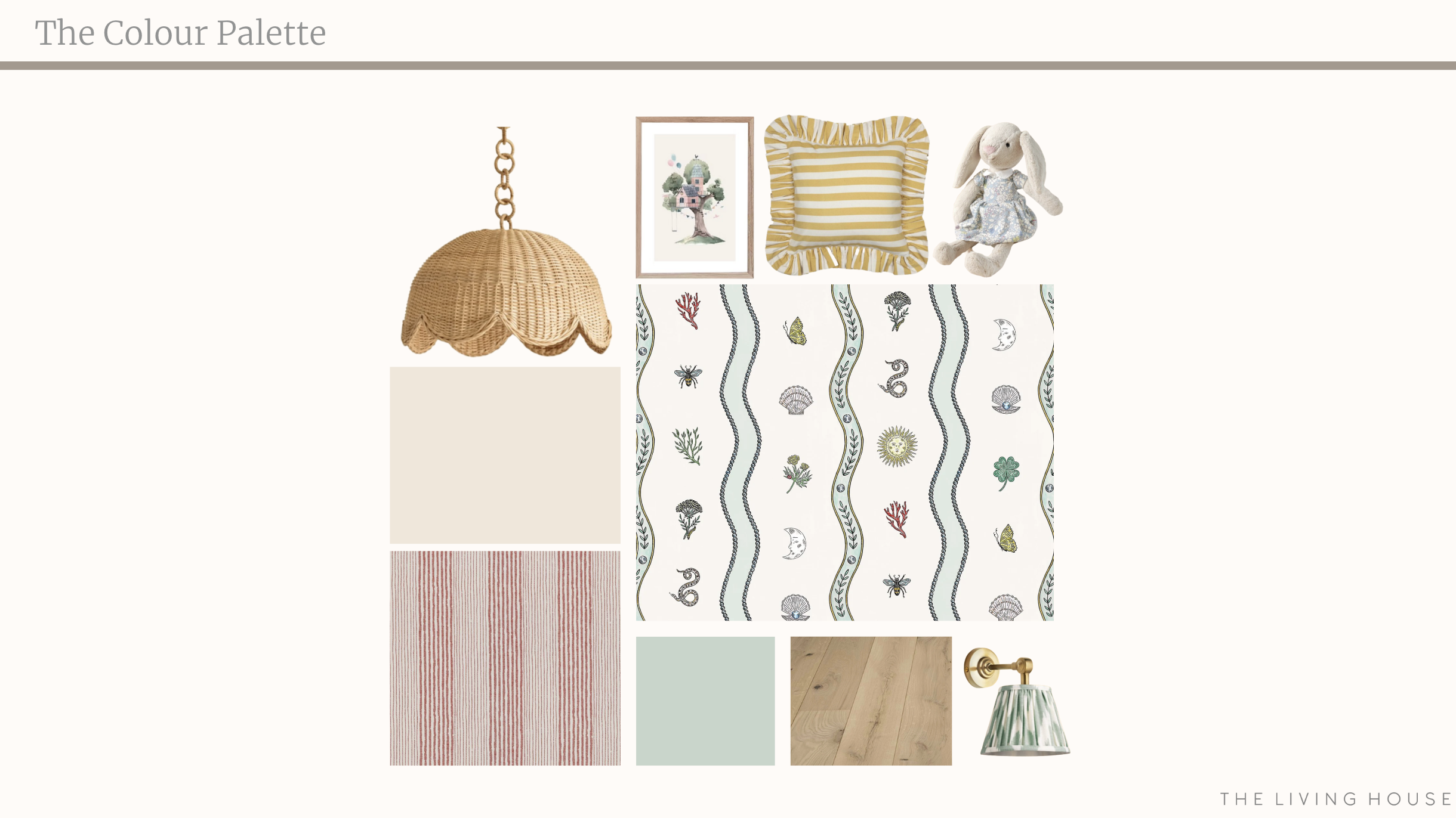 Colour palette for Pretty and whimsical girls bedroom