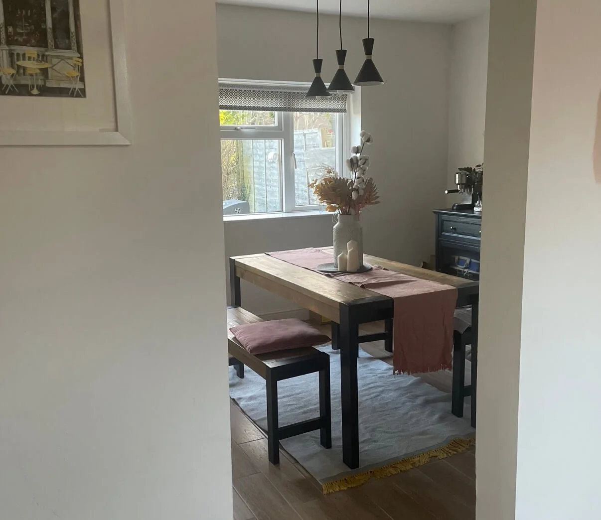 Industrial Oak Dining Table With Metal Legs