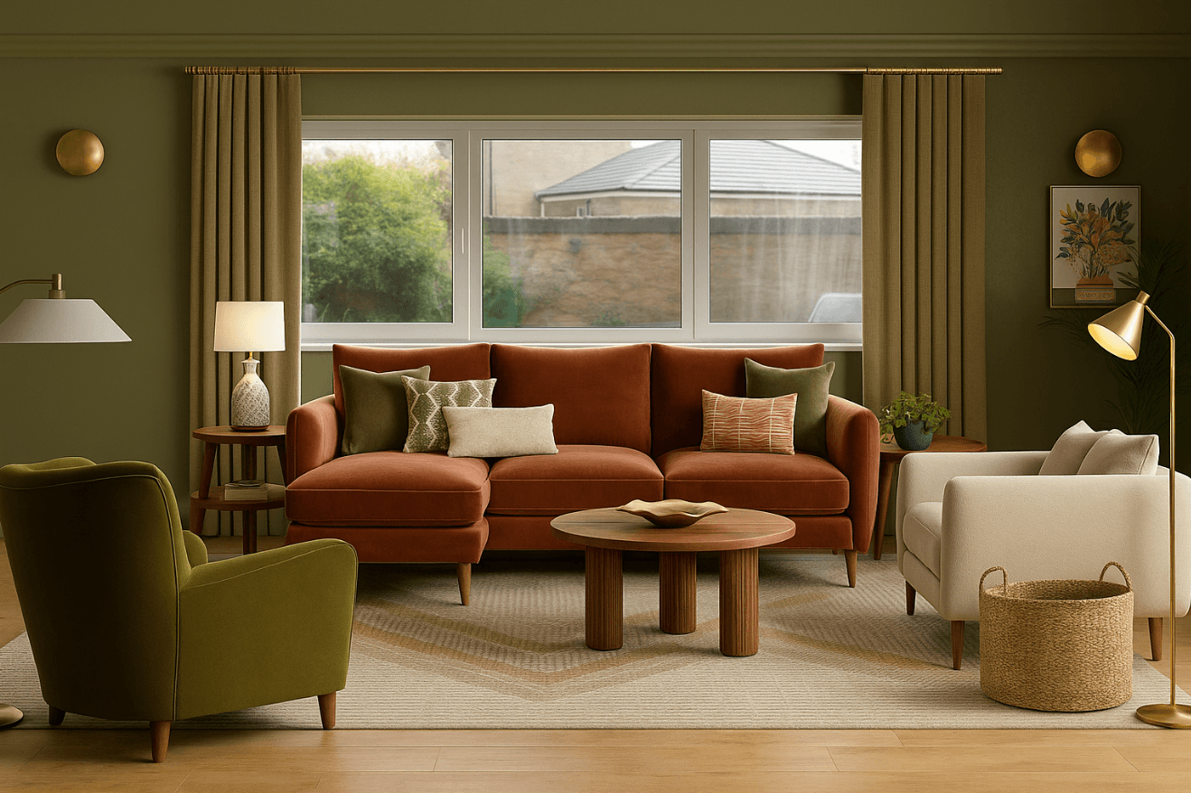 Colour drench living room
