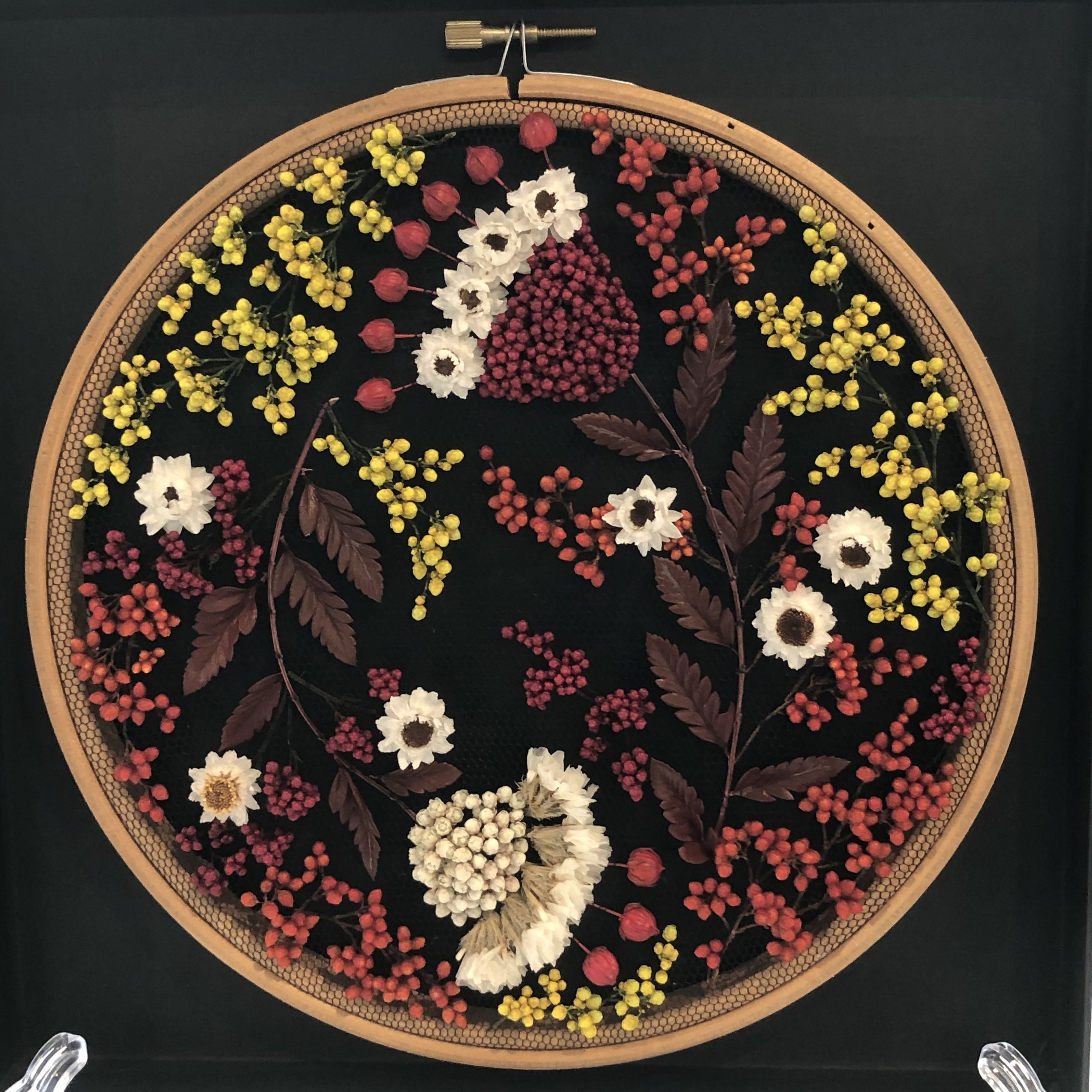 Dried Floral Embroidery on Hoop by Olga Prinku