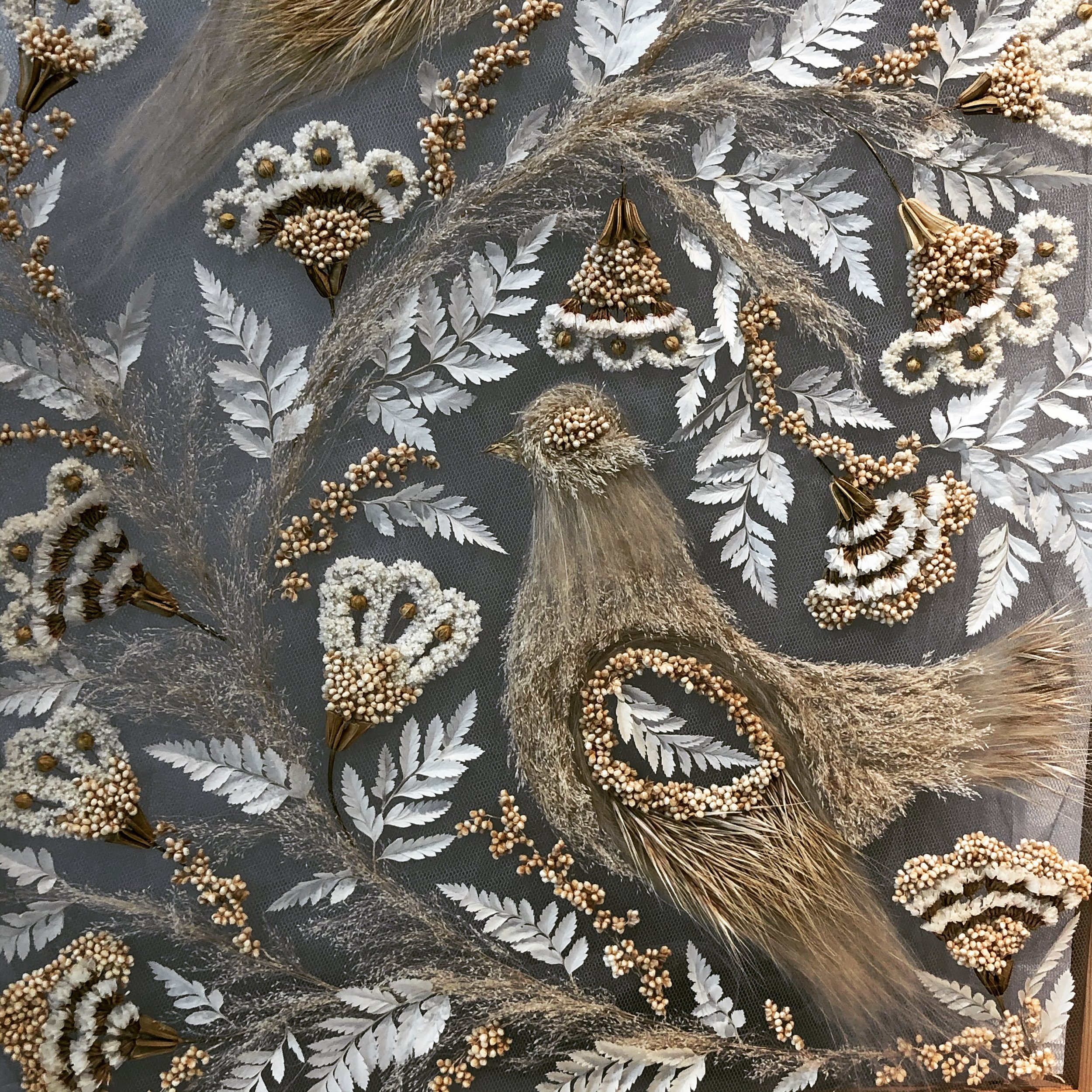 Olga Prinku Bird Flora and Fauna Embroidery Close up 