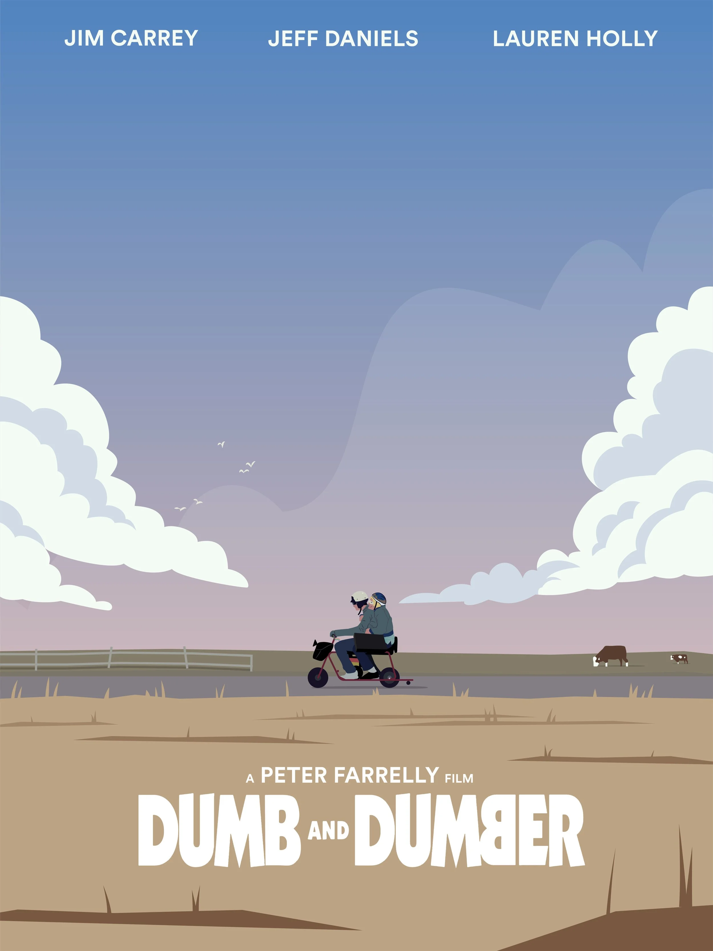 Dumb & Dumber Flat Illustration Movie Poster