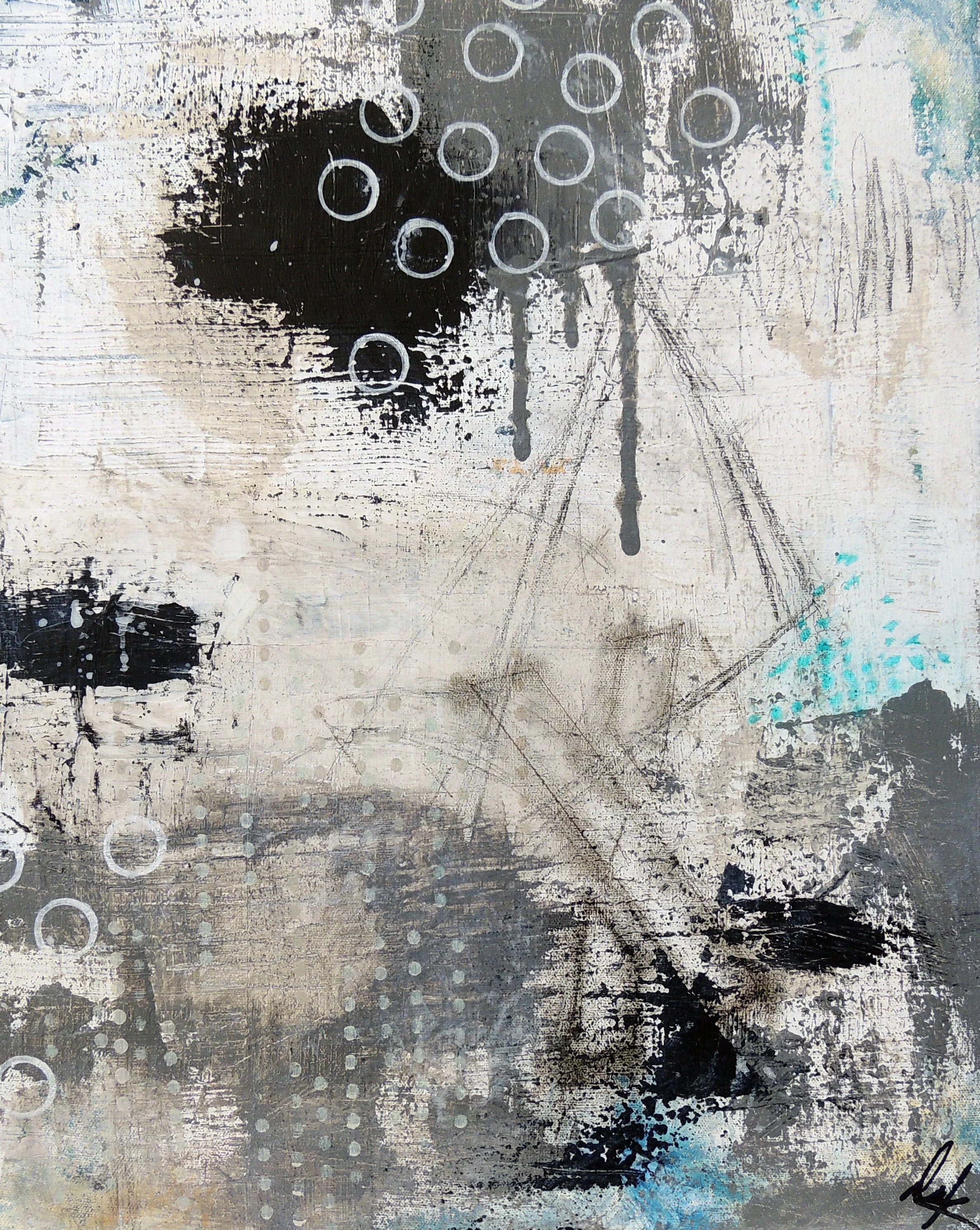 Deena Marie King, Memories Roll Down My Cheeks, 2026, Series: Ex + Oh Connections, Acrylic on canvas, framed, 20 x 16 inches | $540