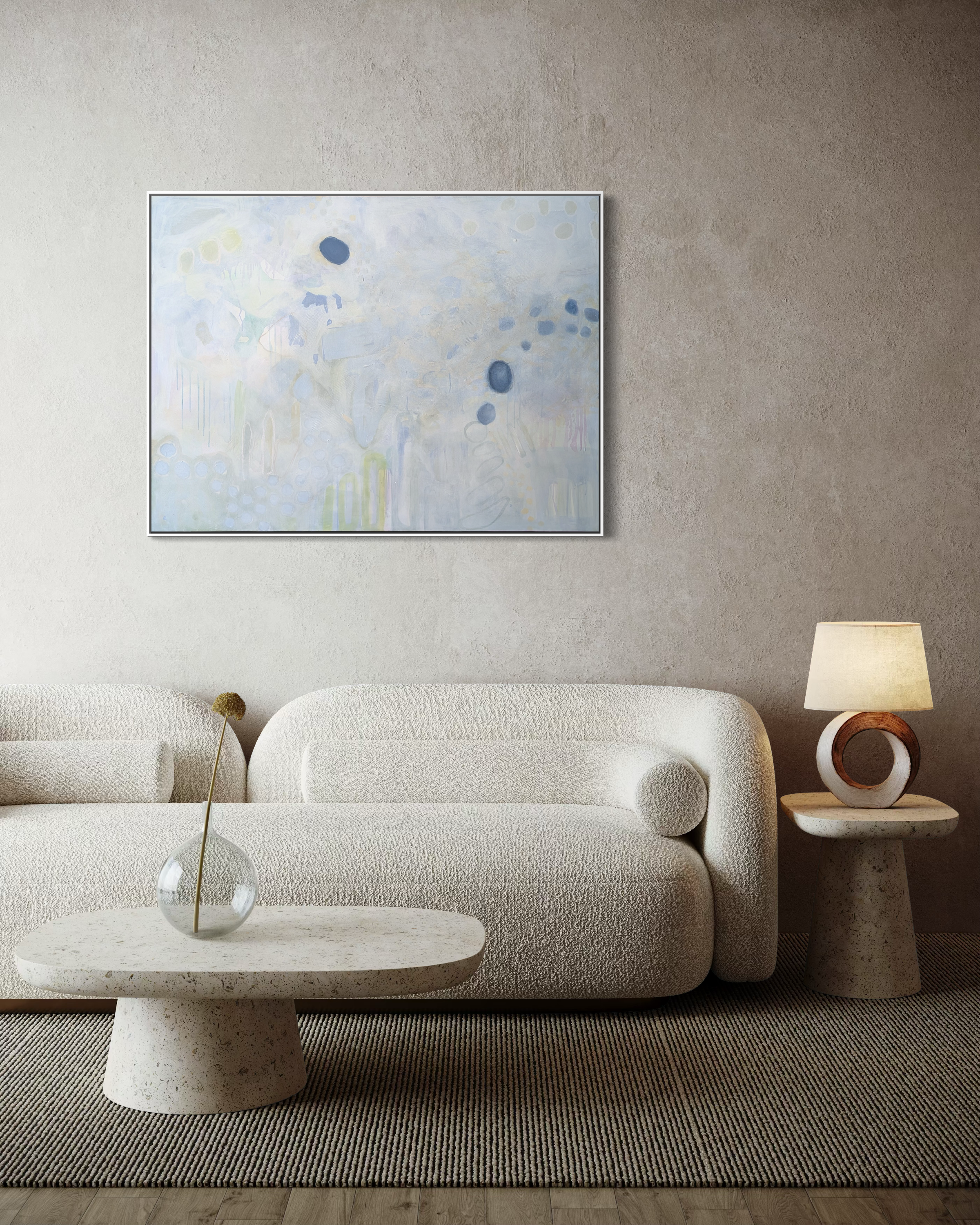 Mara Torres González, A Breath Between, 2026, Acrylic on canvas, 36 x 48 inches, framed, $4,500