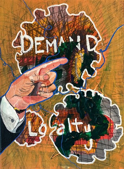 Javi Suárez, Loyalty, 2020, Mixed media on canvas, 12 x 9 inches, framed $750