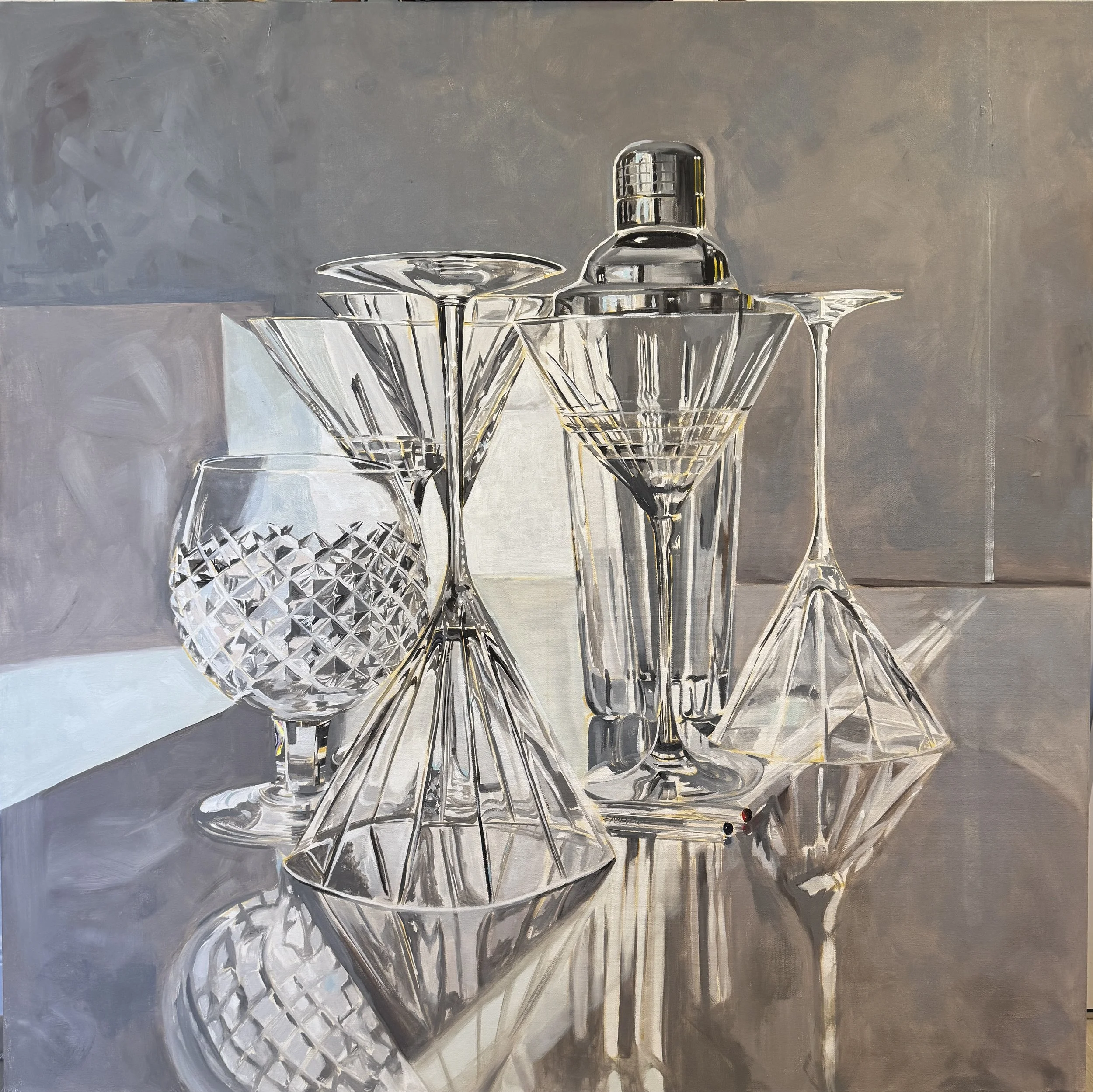 Elise Gold Sewall, The Morning After, 2026, Oil on canvas, 48 x 48 inches, framed, $5,600