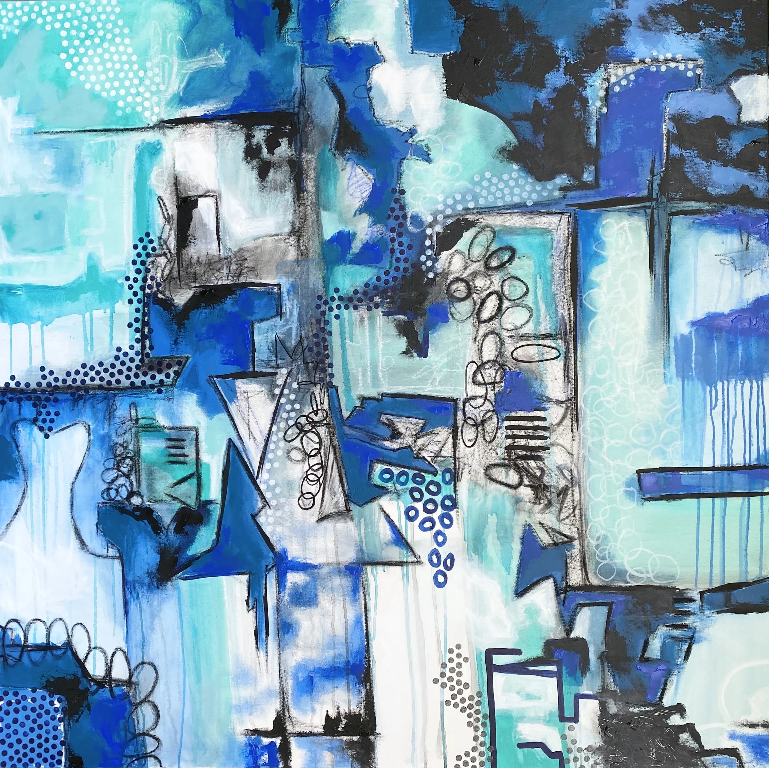 New Normal, 2020, Mixed media on canvas, 48 x 48 inches | SOLD