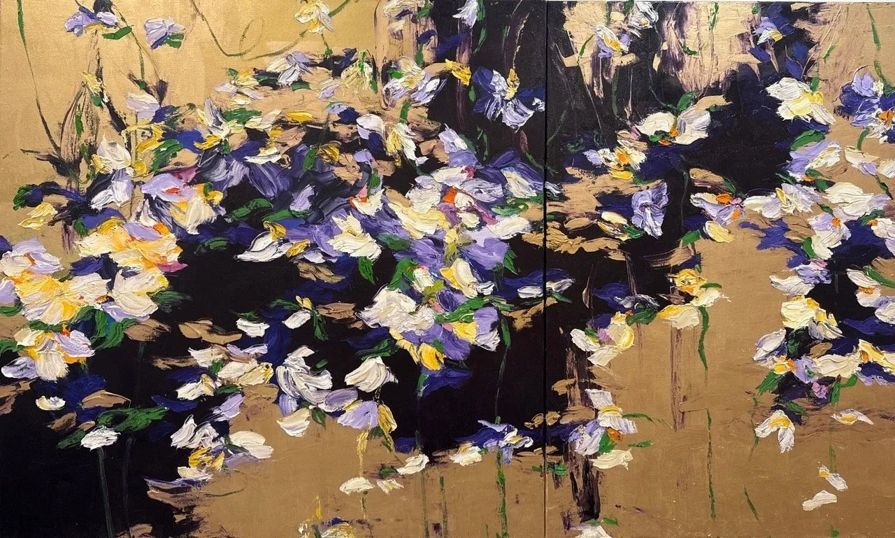 Gaby Silva Bavio,
Reflective Flow 299, 2024,
Oil on canvas,
36 x 60 inches,
$4,500