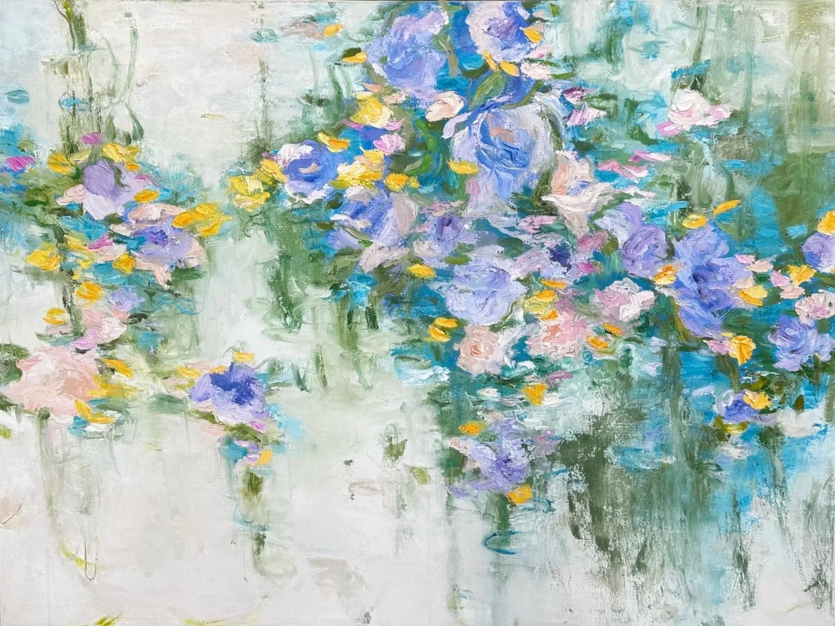 Reflective Flow 292, 2024,
Oil on canvas,
36 x 48 inches, framed,
$3,700