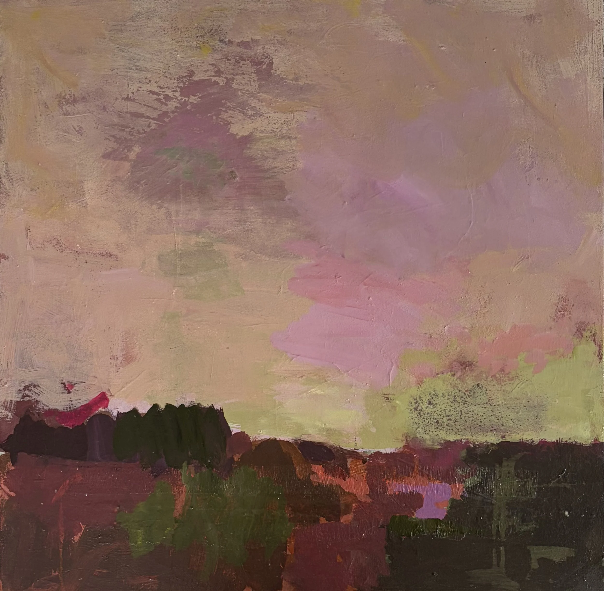 Lori Childers, That Walk We Once Took, 2026, Acrylic and collage on canvas, framed, 24 x 24 inches | $2,400 | SOLD